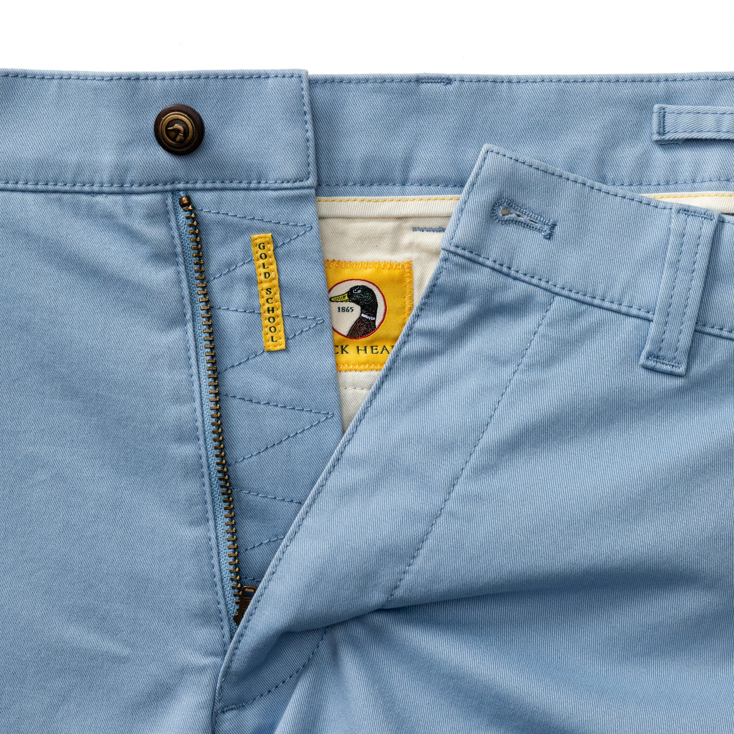 5" Gold School Chino Short - Chambray Blue - Image 4