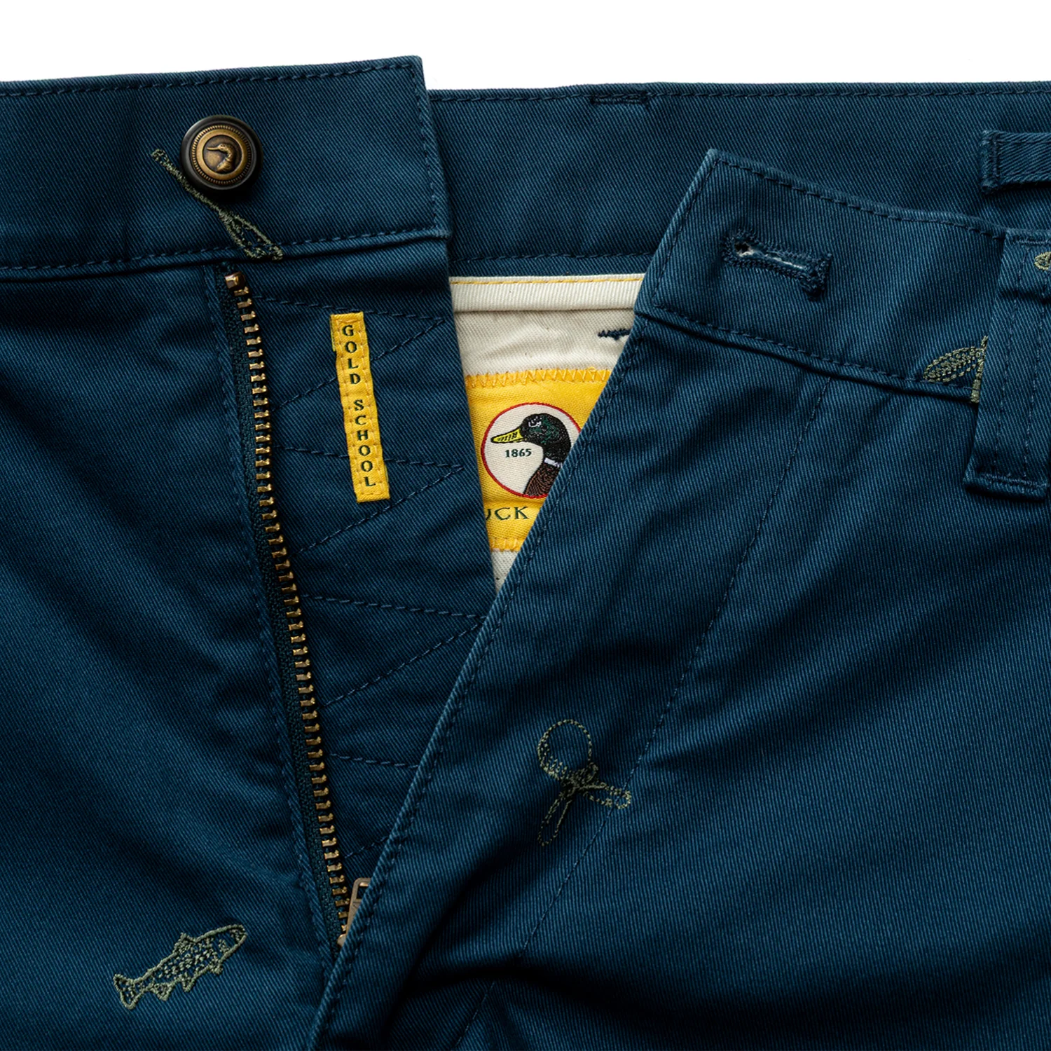 7" Gold School Chino Short - Emb Mallard Blue - Image 4