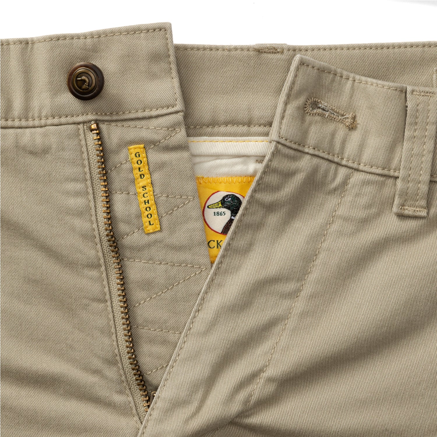 9" Gold School Chino Short - Khaki Gold Patch - Image 4