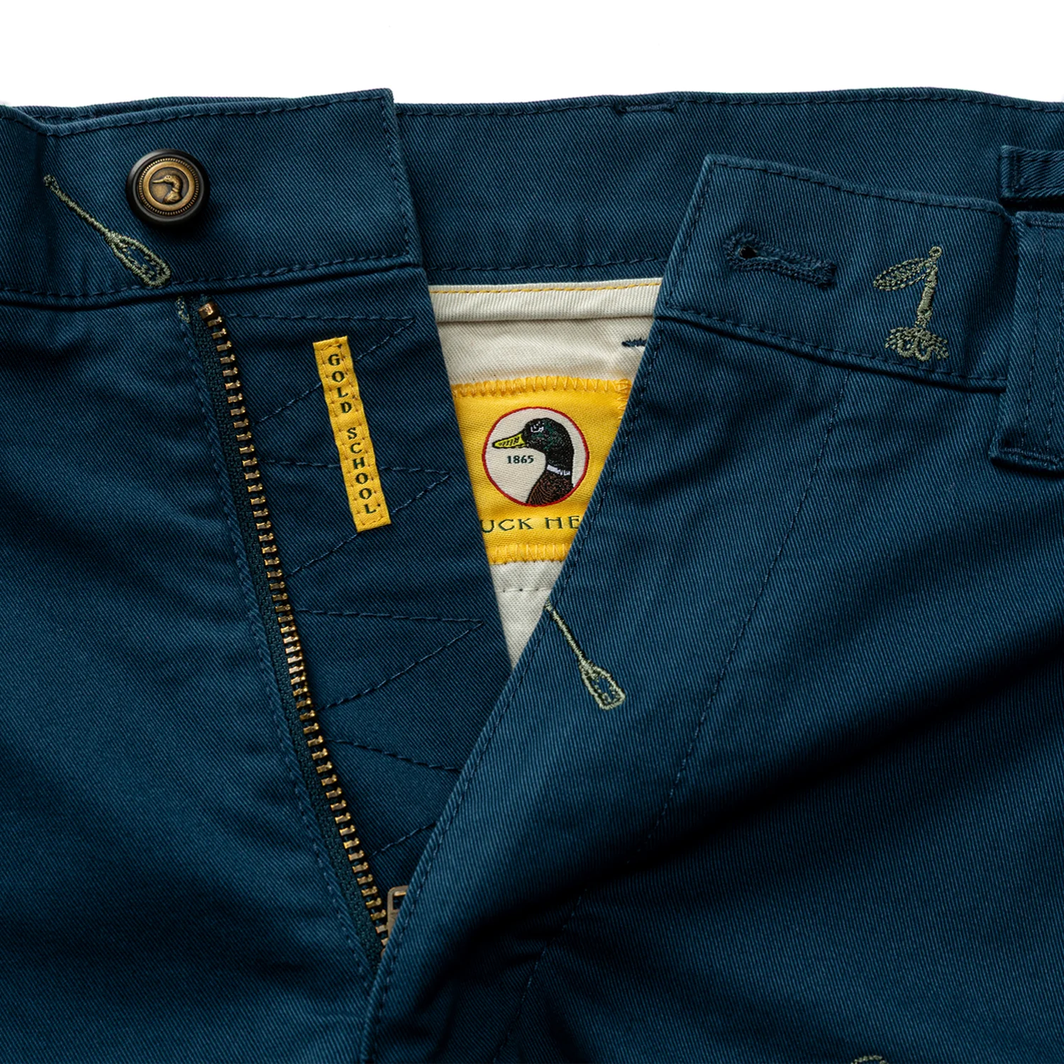 9" Gold School Chino Short - Emb Mallard Blue - Image 5