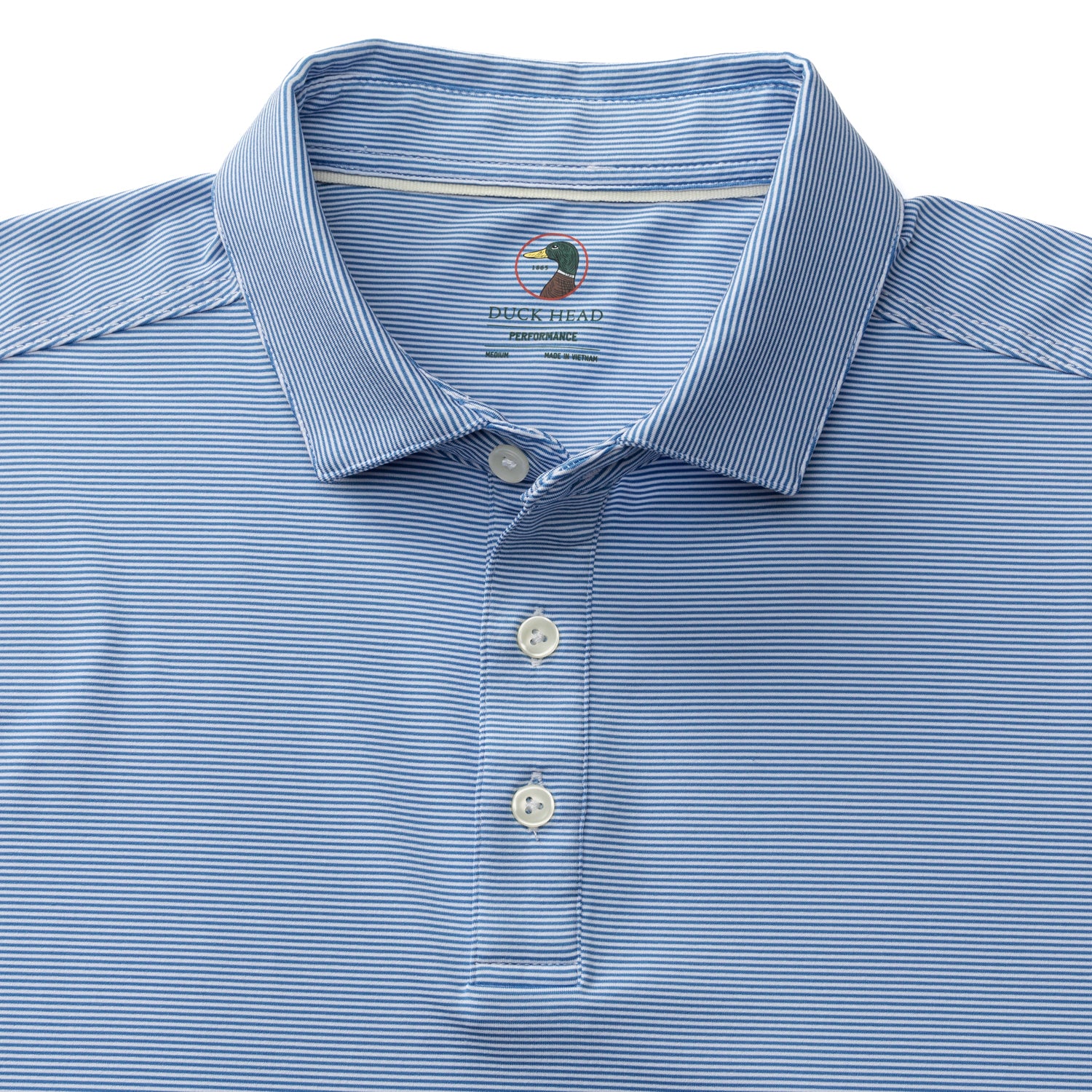 Long Drive Performance Polo - Blane Stripe - Lake Blue - Image 5