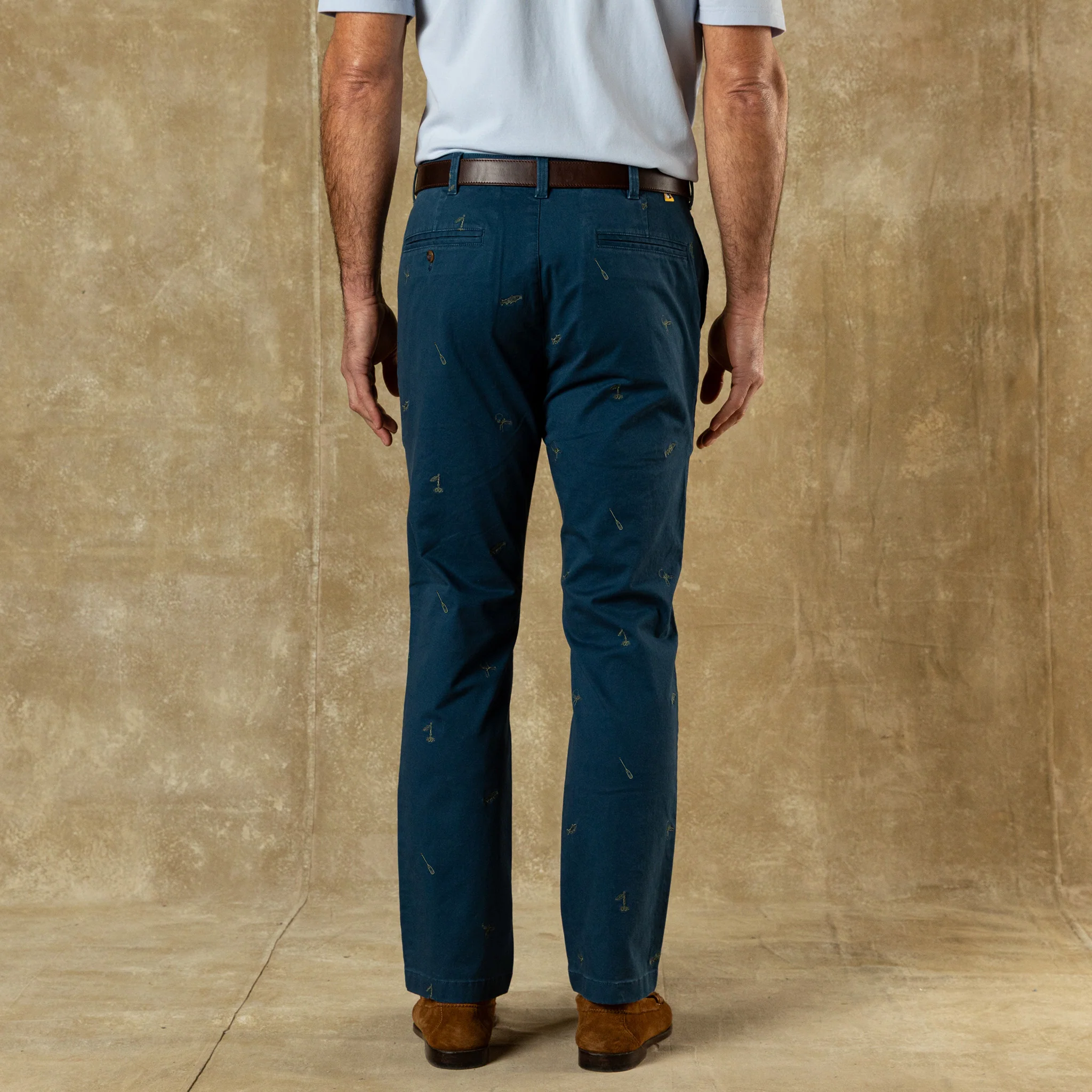 Classic Fit Gold School Chino - Emb Mallard Blue - Image 2