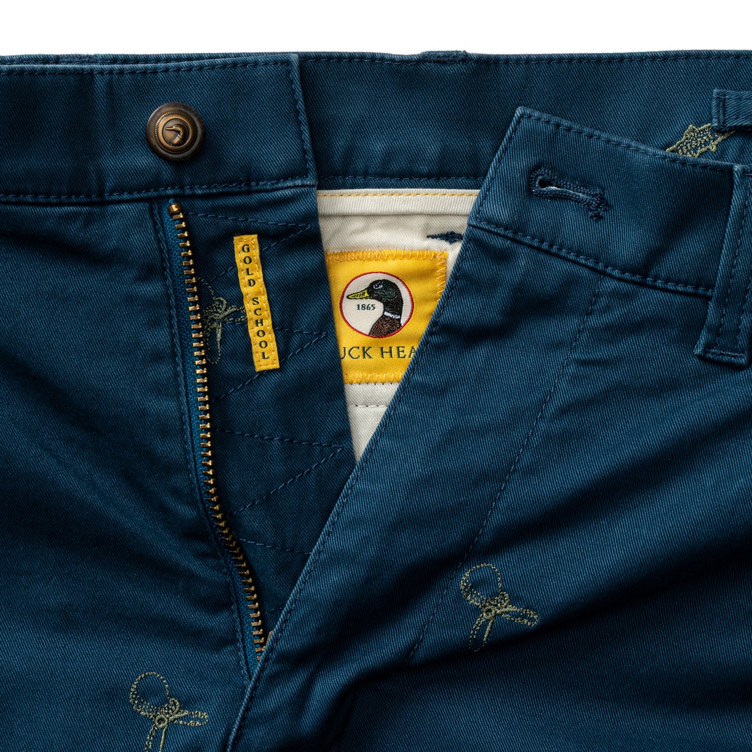 Classic Fit Gold School Chino - Emb Mallard Blue - Image 4