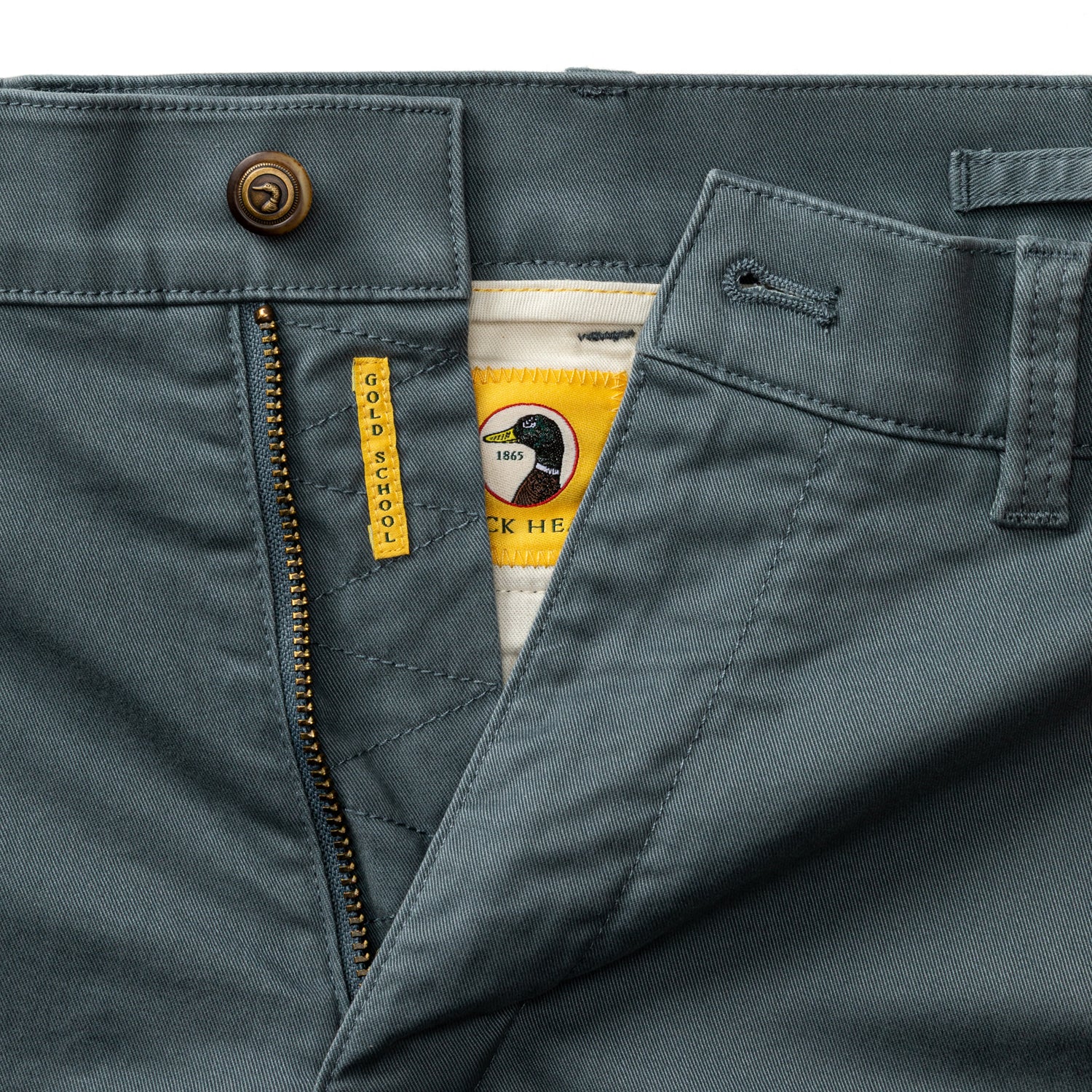 Classic Fit Gold School Chino - Stormy Blue - Image 4