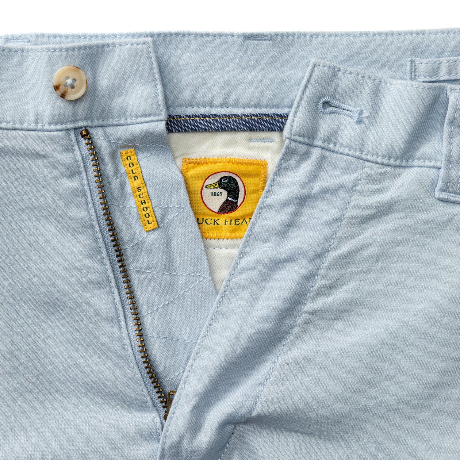 Classic Fit Linen Gold School Chino - Heather Blue - Image 4