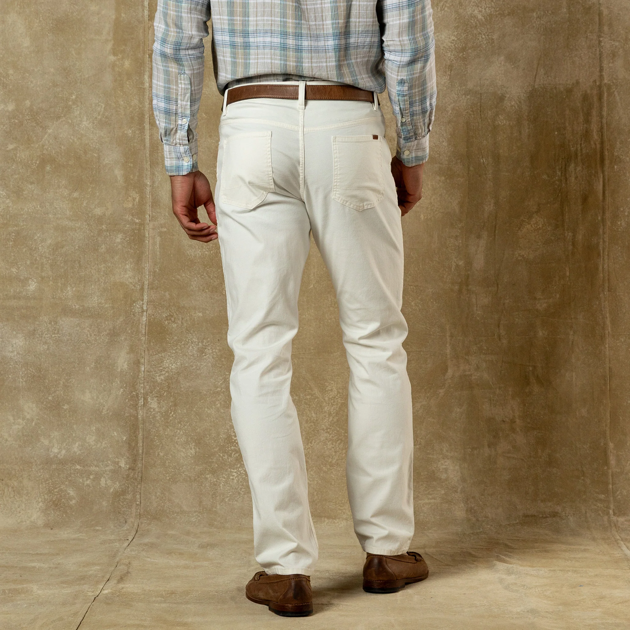 Classic Fit Pinpoint Canvas Five-Pocket - Antique White - Image 2
