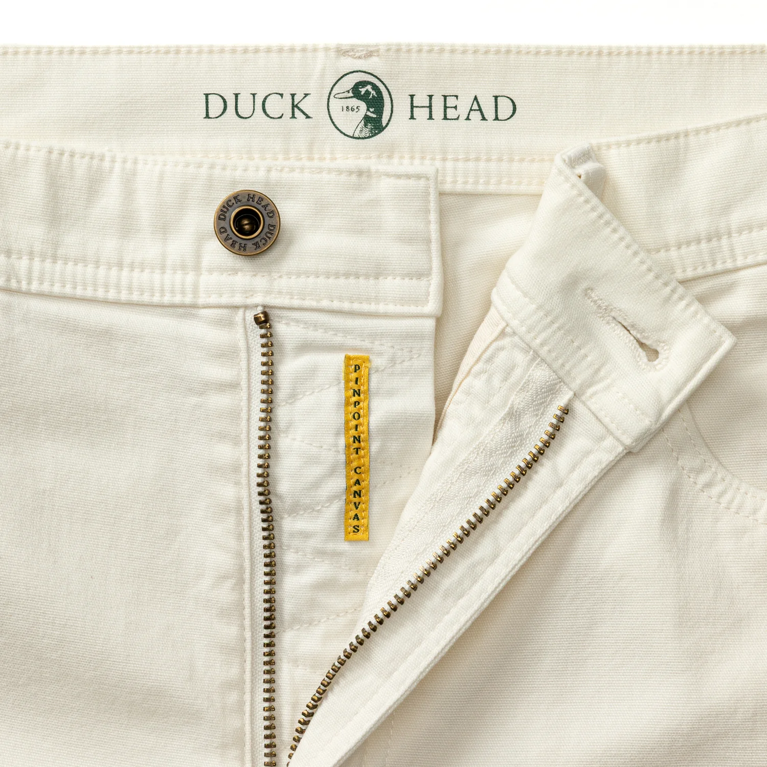 Classic Fit Pinpoint Canvas Five-Pocket - Antique White - Image 4