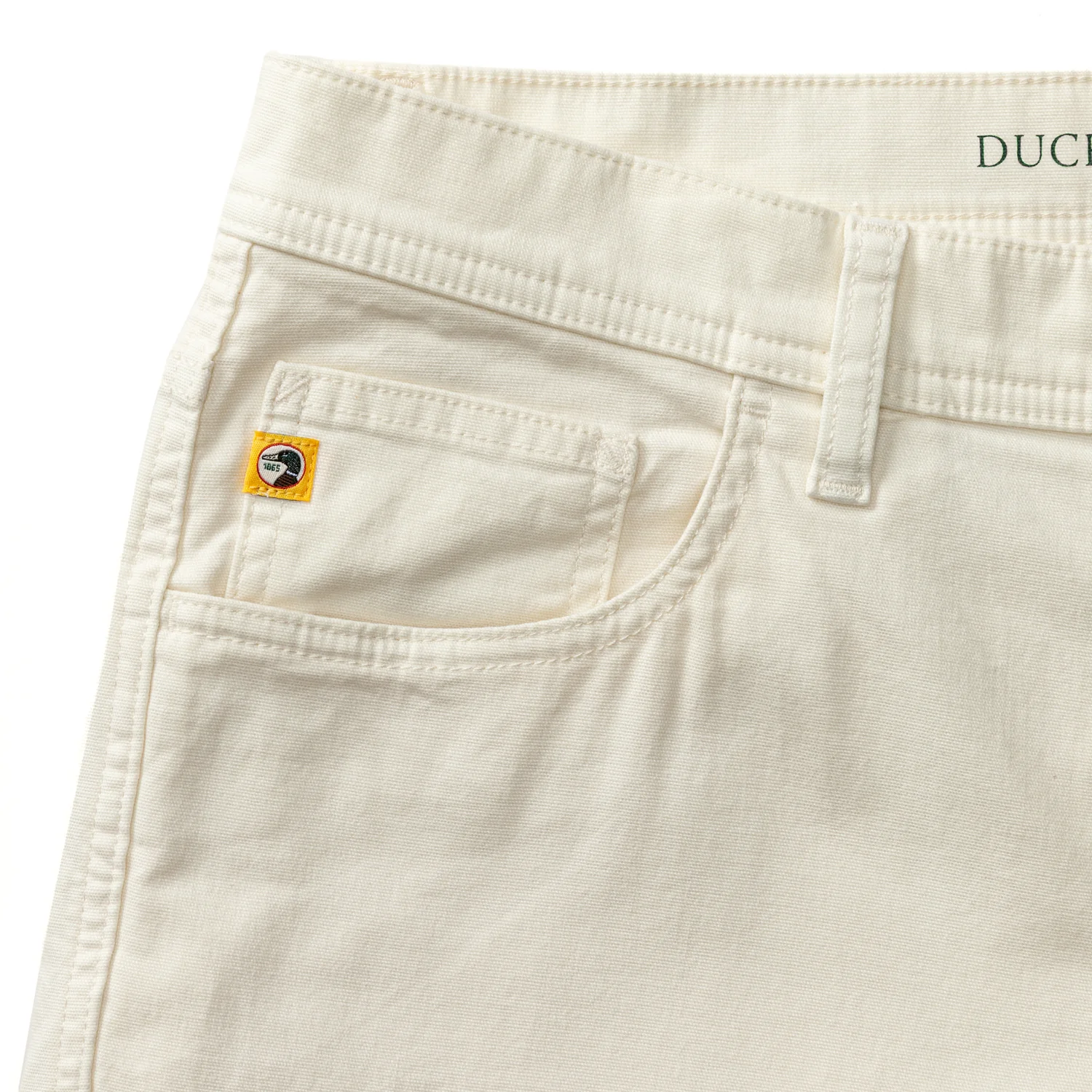 Classic Fit Pinpoint Canvas Five-Pocket - Antique White - Image 5