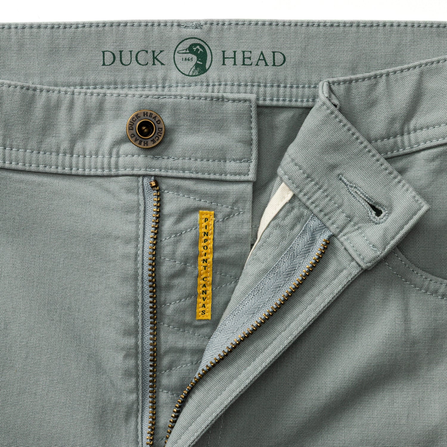 Classic Fit Pinpoint Canvas Five-Pocket - Pewter Grey - Image 4