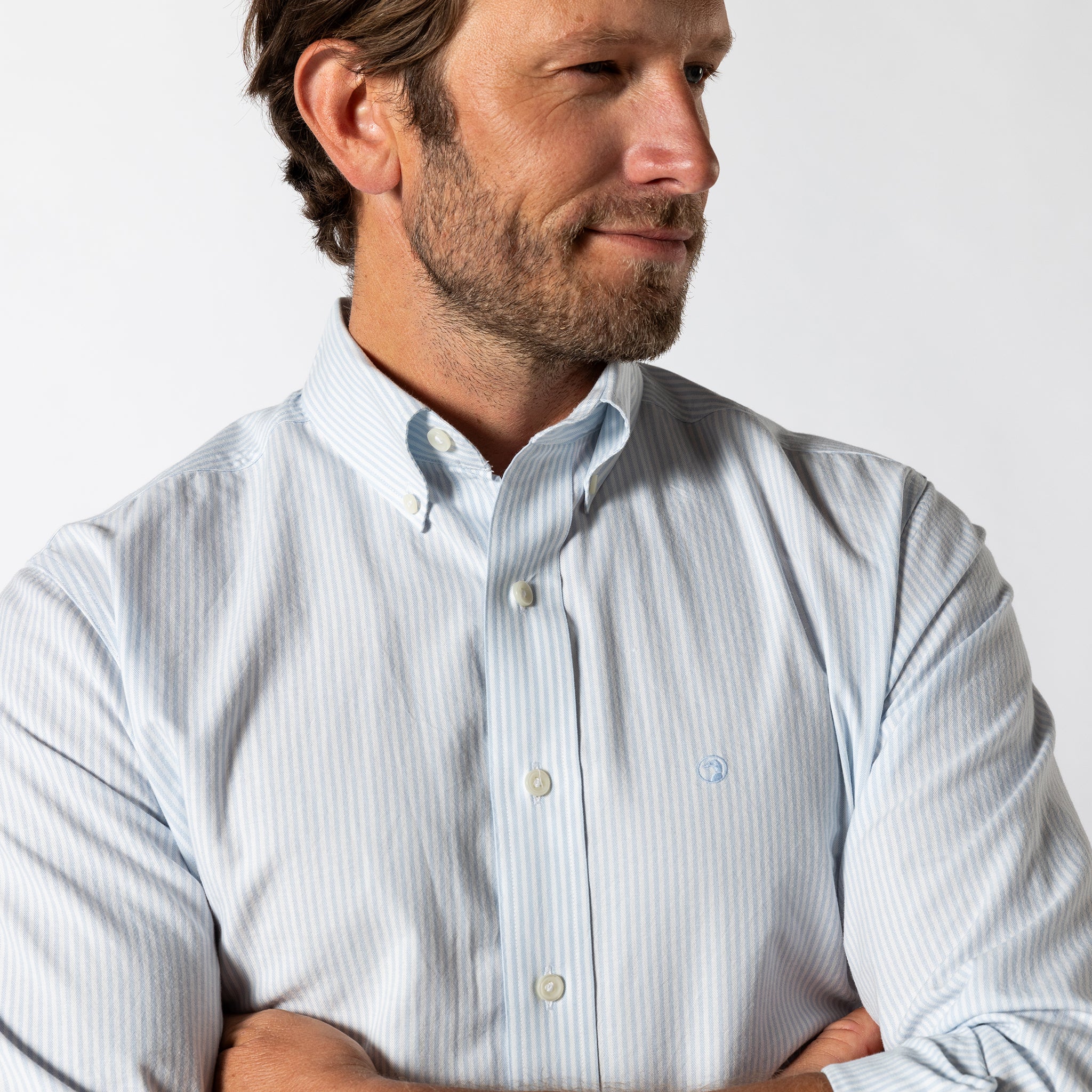 Cotton Oxford Sport Shirt - Collins Stripe - Image 4