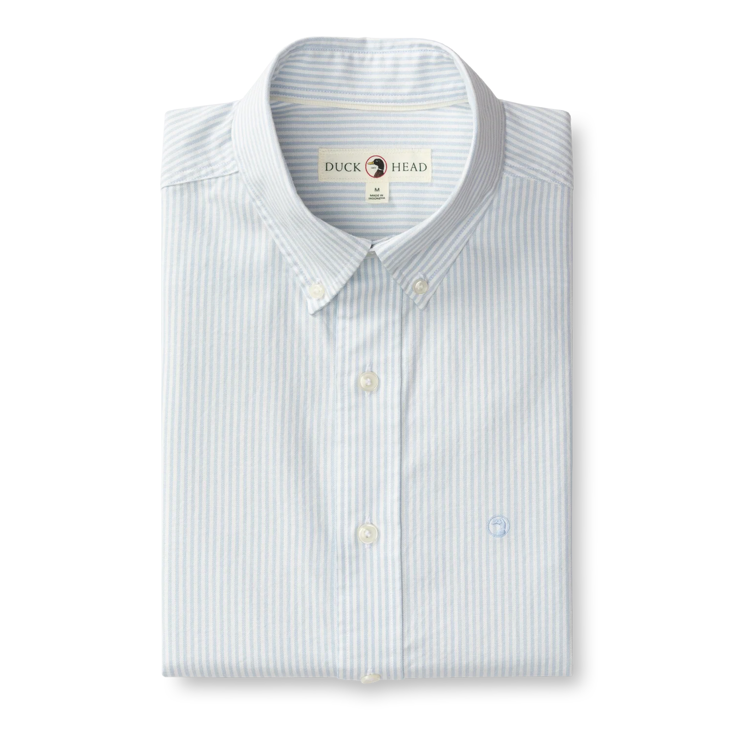 Cotton Oxford Sport Shirt - Collins Stripe - Light Blue - Image 3