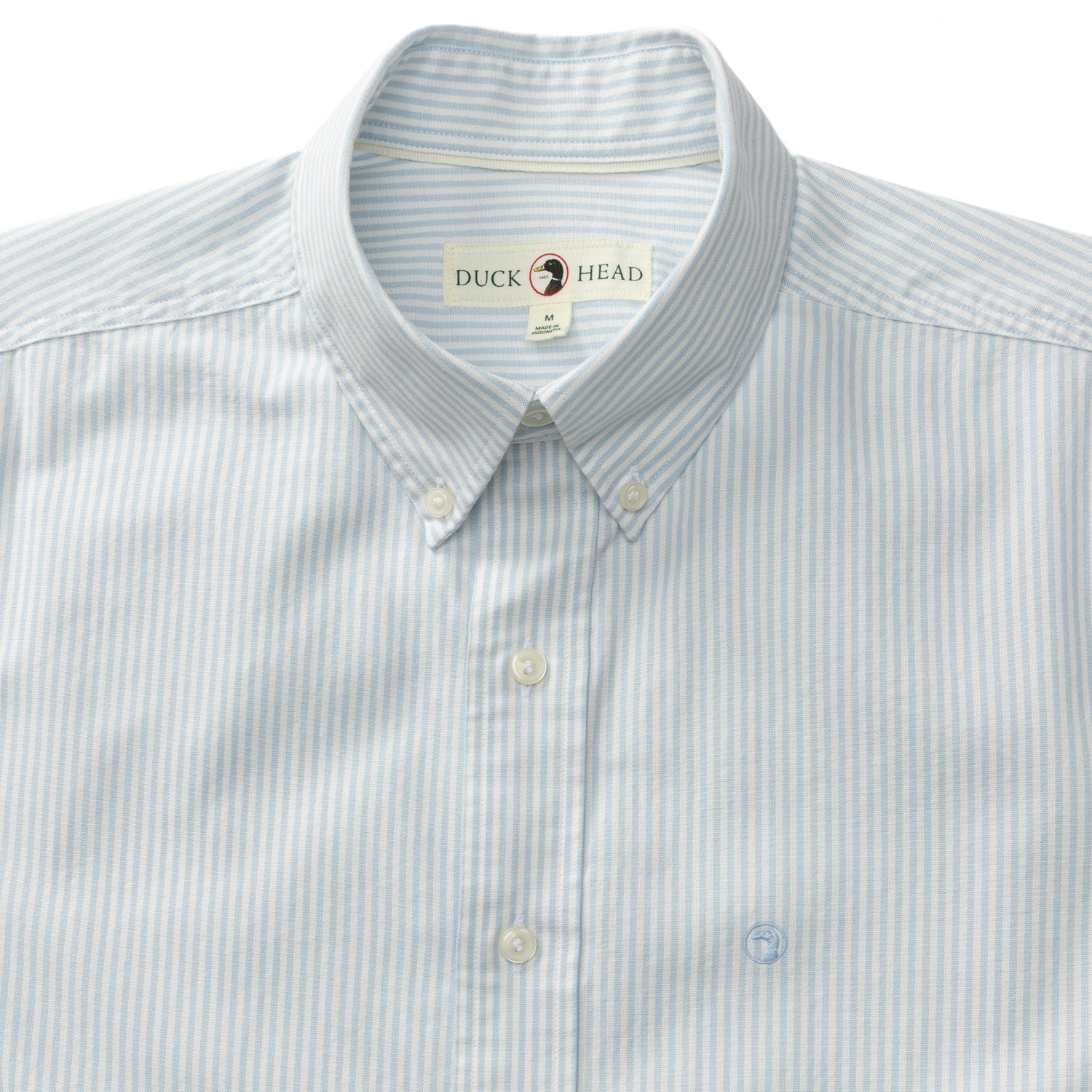 Cotton Oxford Sport Shirt - Collins Stripe - Light Blue - Image 4