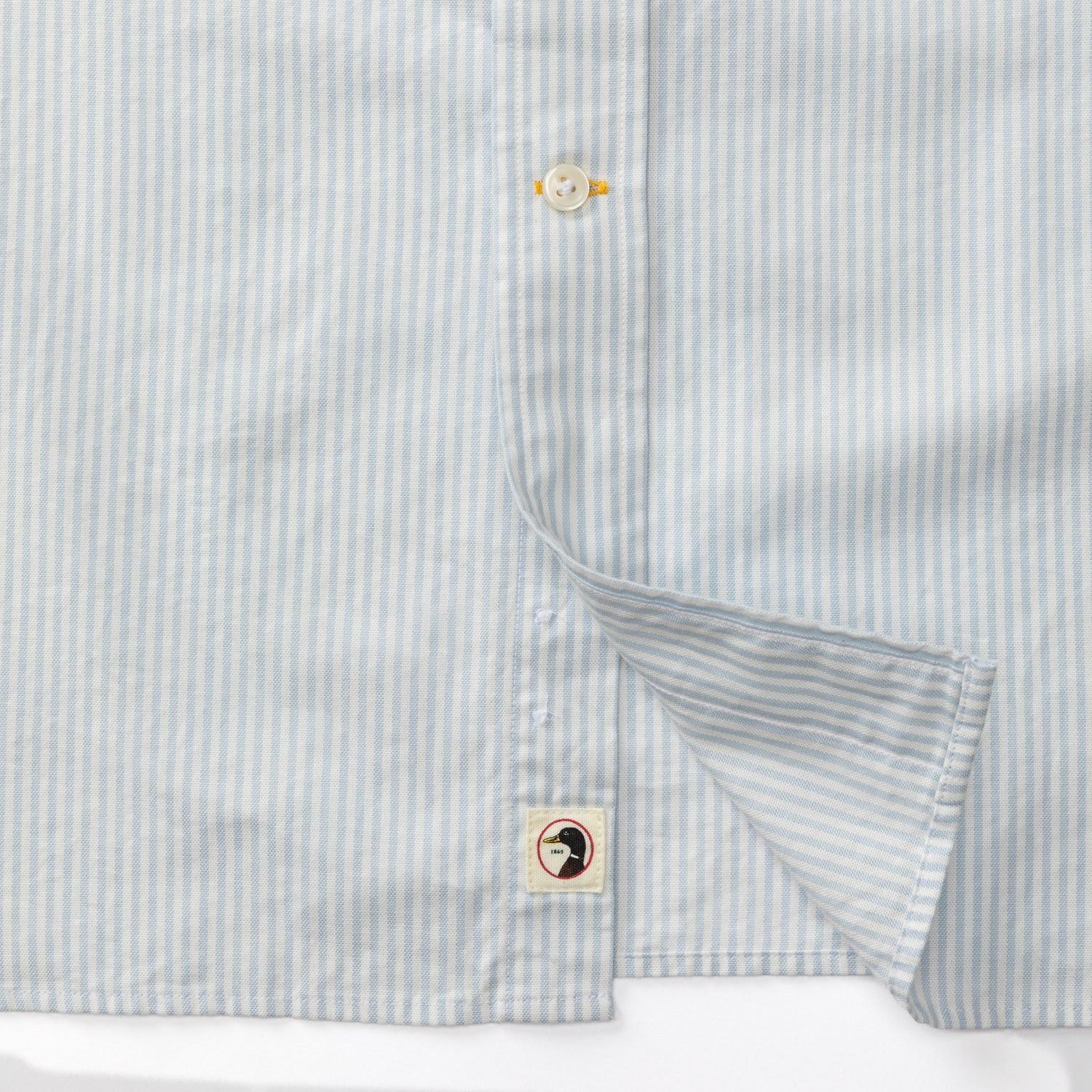 Cotton Oxford Sport Shirt - Collins Stripe - Light Blue - Image 5