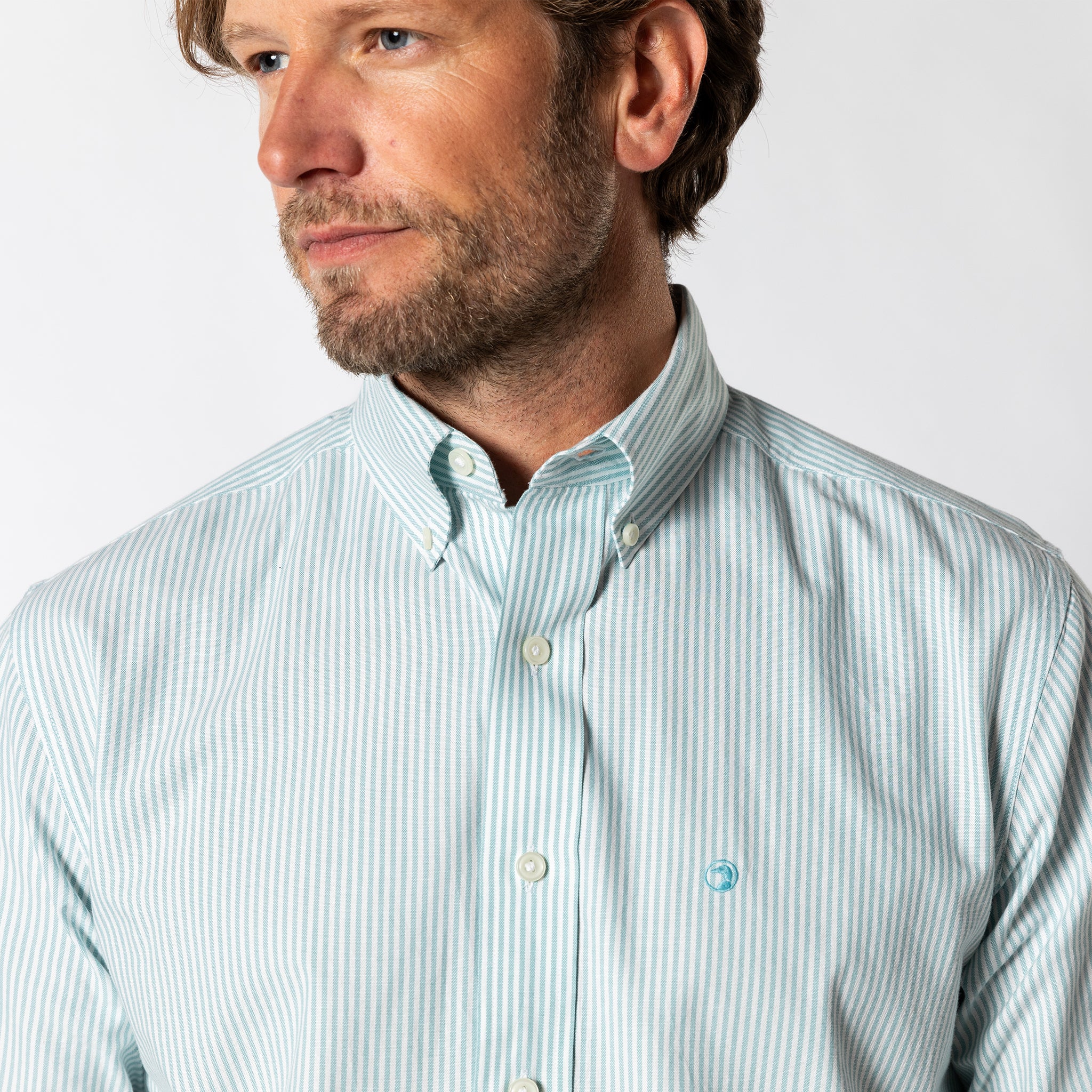Cotton Oxford Sport Shirt - Collins Stripe - Image 5