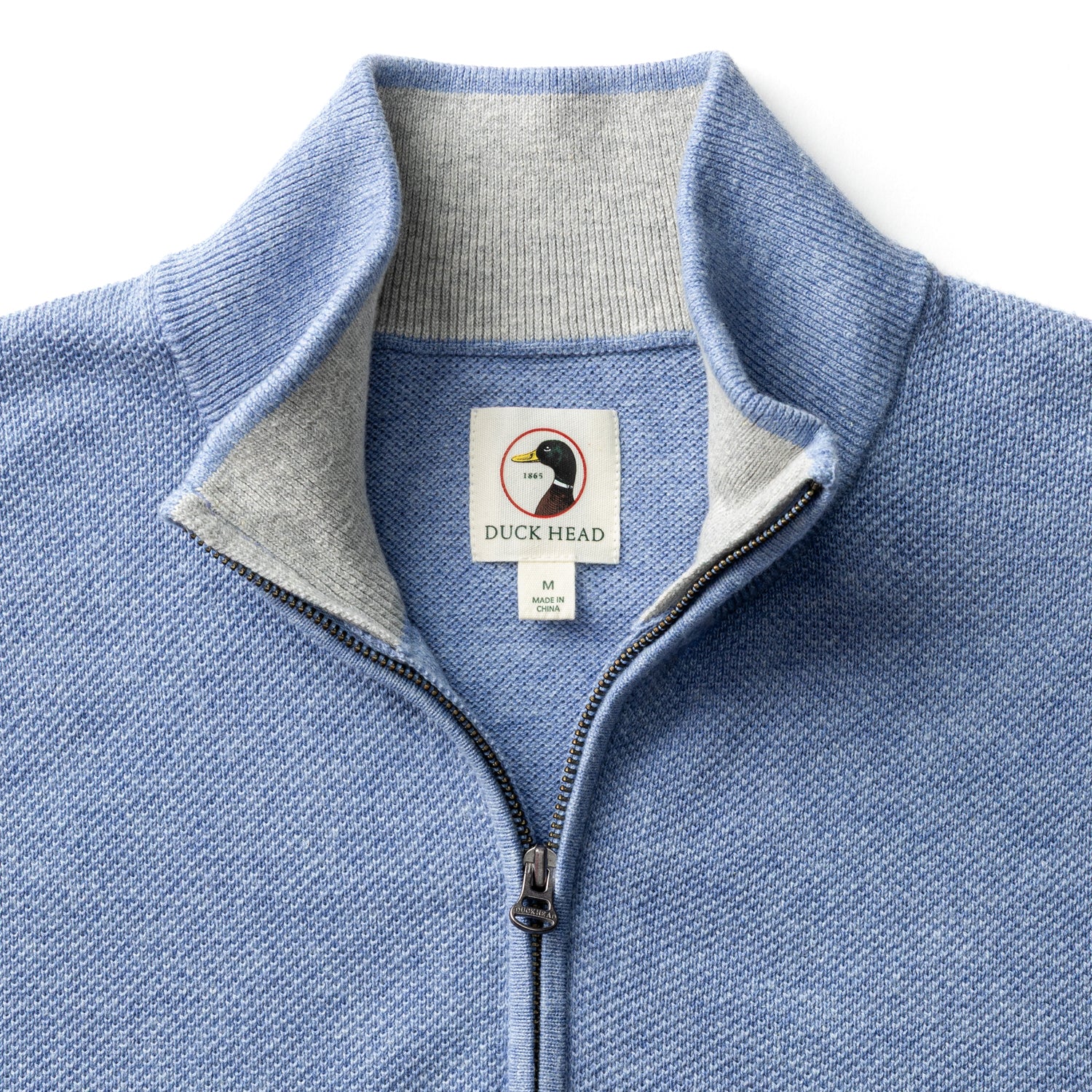 Colton Pique 1/4 Zip Sweater - Chambray Blue Heather - Image 4