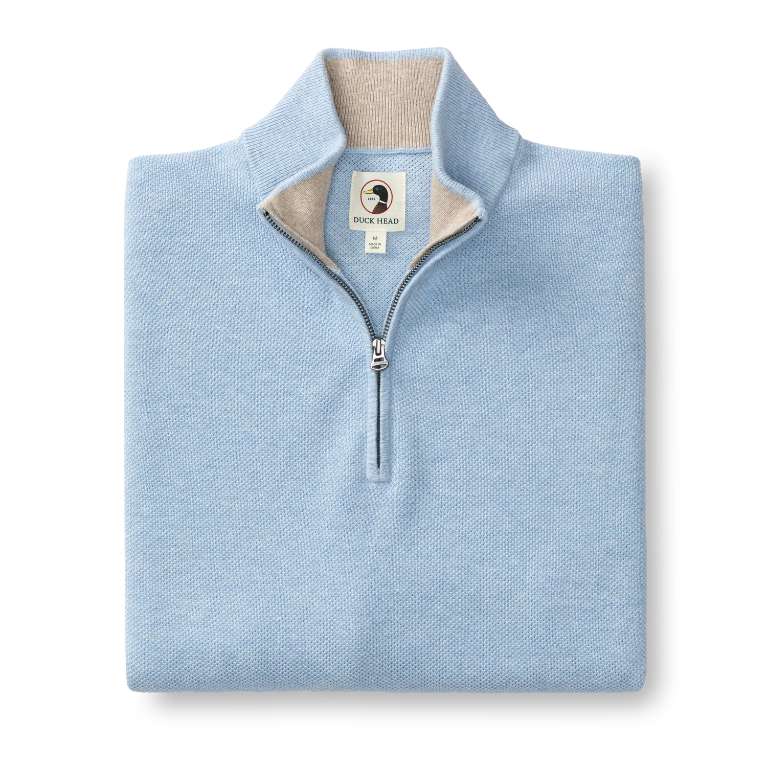 Colton Pique 1/4 Zip Sweater - Light Blue - Image 3