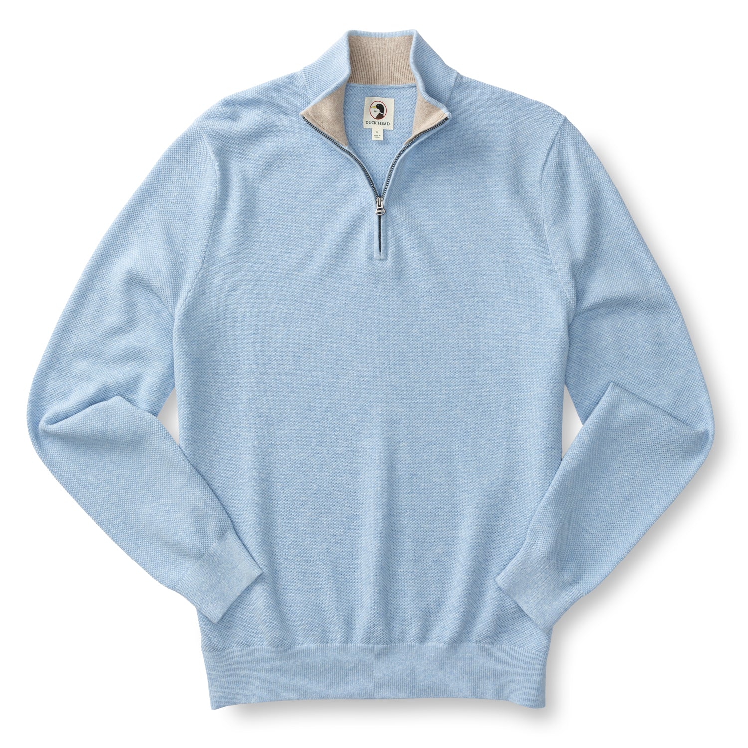 Colton Pique 1/4 Zip Sweater - Light Blue - Image 4