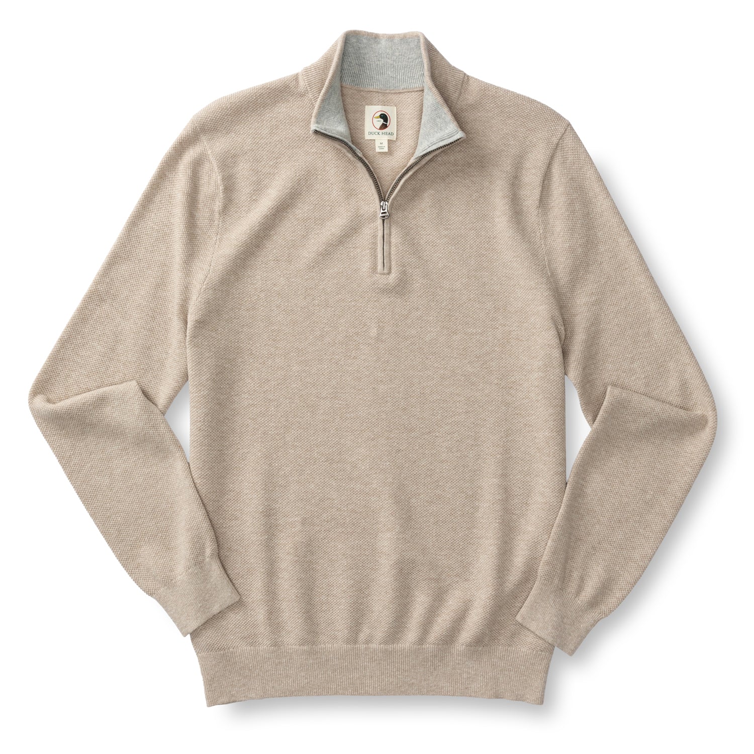 Colton Pique 1/4 Zip Sweater - Tan - Image 5