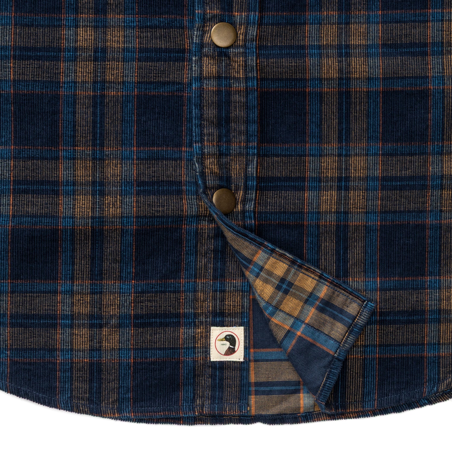 Corduroy Plaid Snap Shirt - Cavern Plaid - Maritime Blue - Image 4