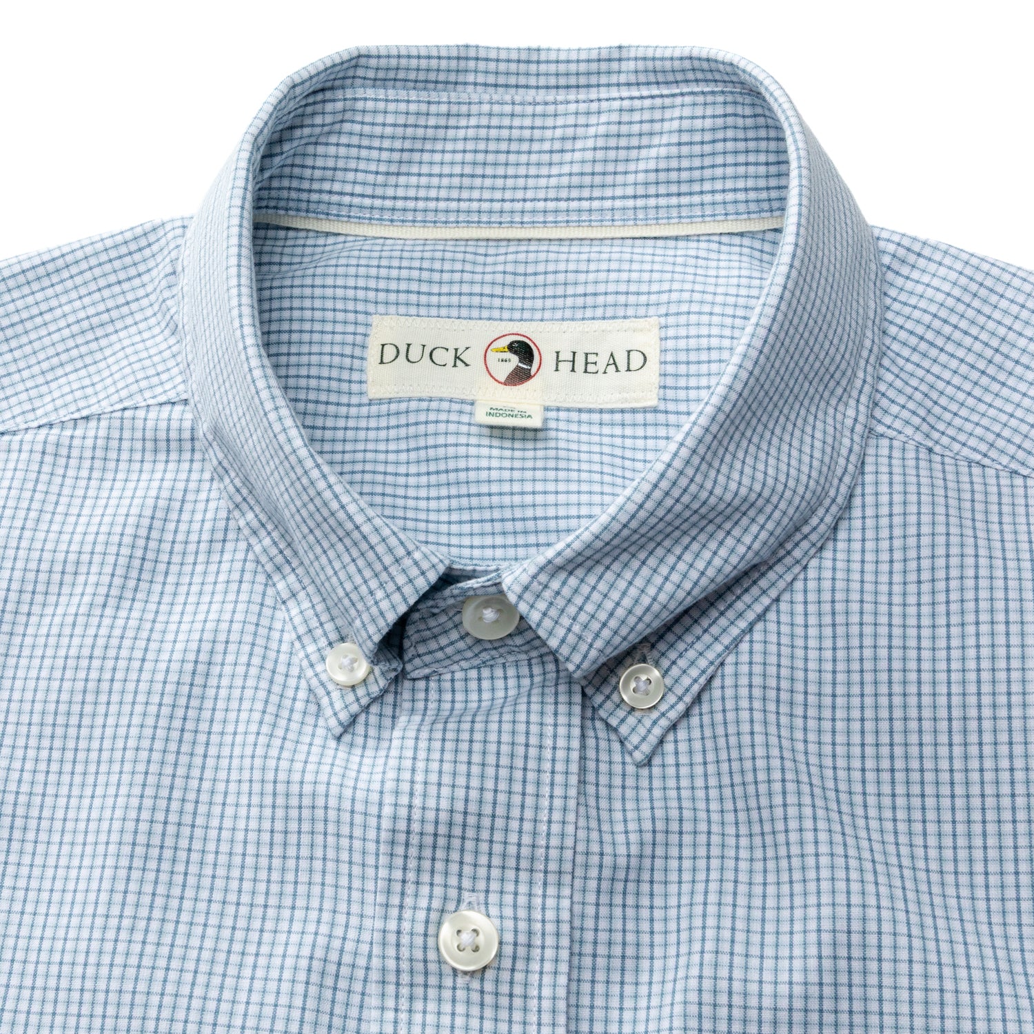 Cotton Cashmere Poplin Sport Shirt - Baltic Plaid - Sky Blue - Image 3