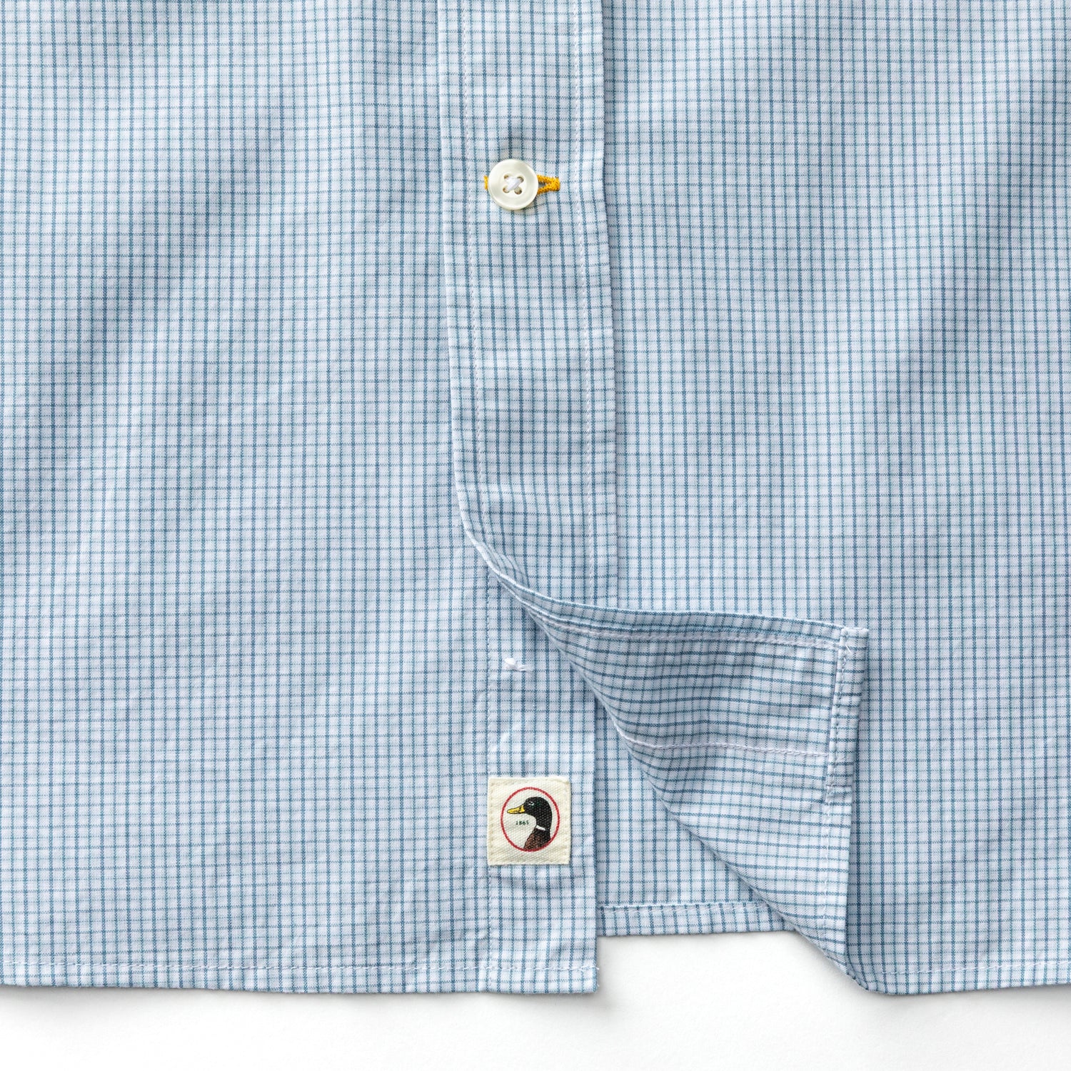 Cotton Cashmere Poplin Sport Shirt - Baltic Plaid - Sky Blue - Image 4