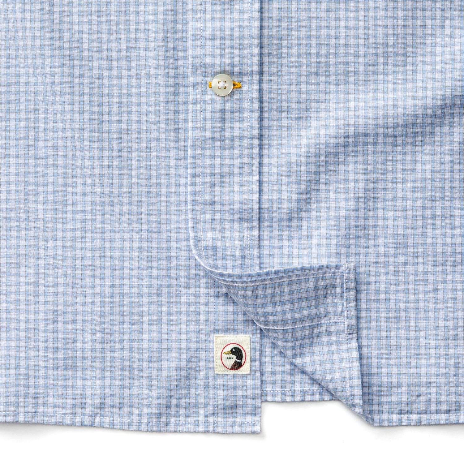 Cotton Cashmere Poplin Sport Shirt - Brook Plaid - Serenity Blue - Image 4