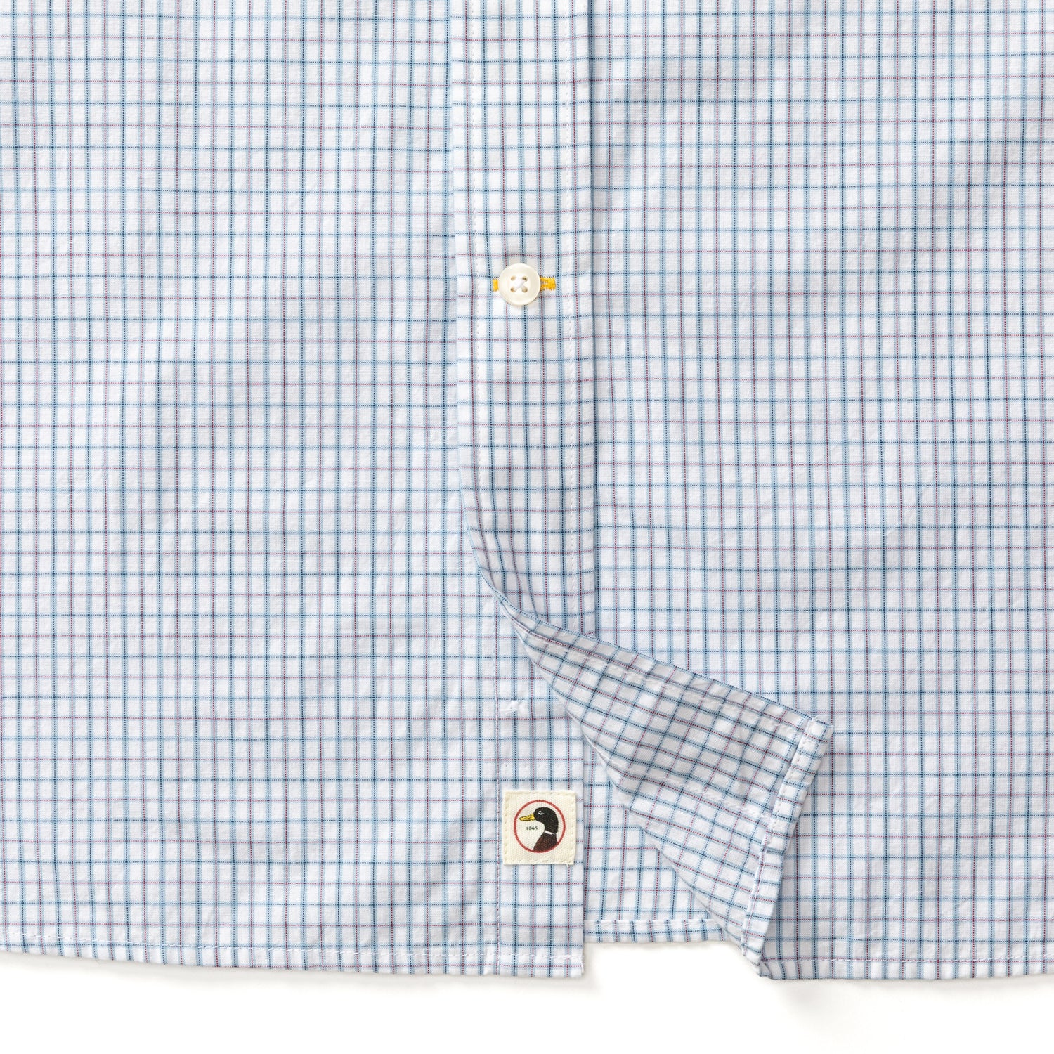 Cotton Cashmere Poplin Sport Shirt - Lewis Plaid - Glacier Blue - Image 4