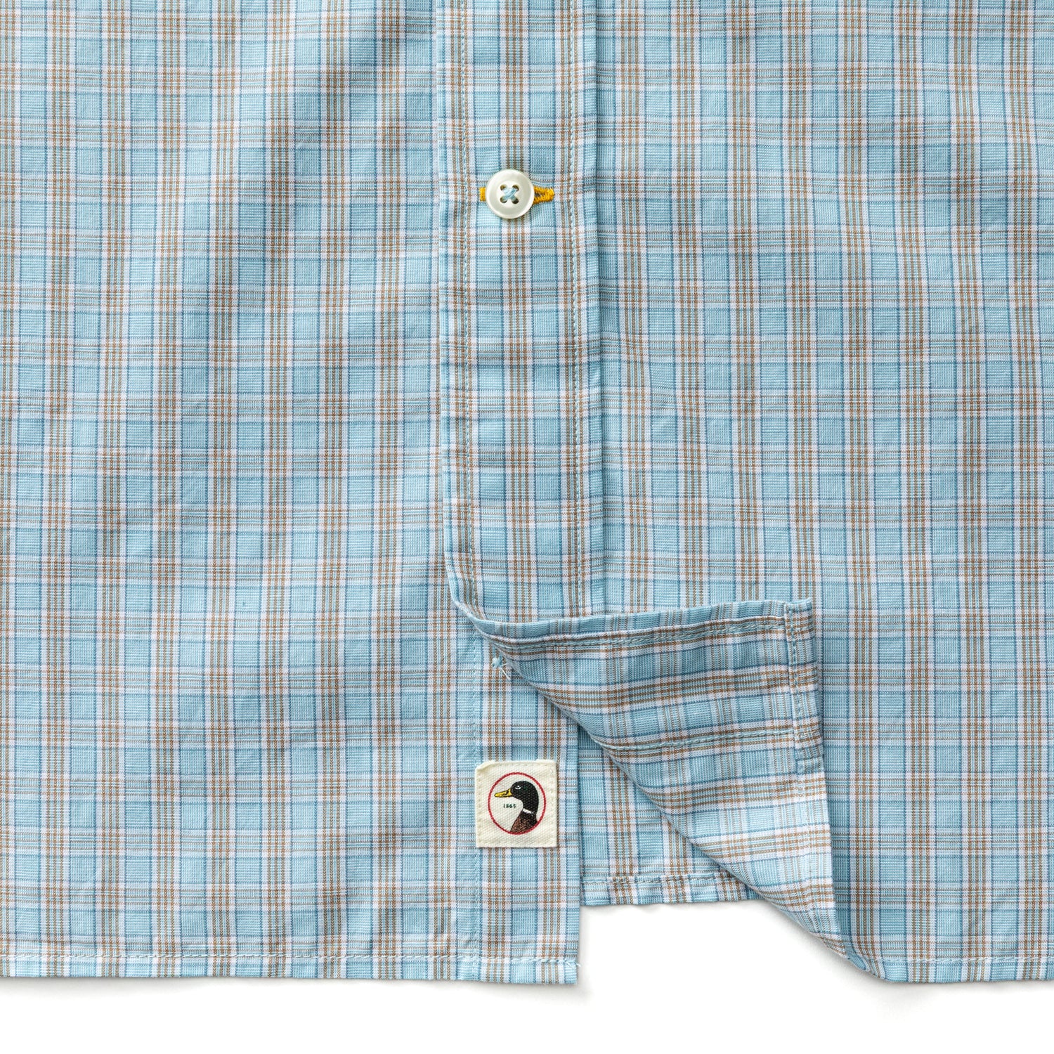 Cotton Cashmere Poplin Sport Shirt - Mattox Plaid - Lake Blue - Image 4