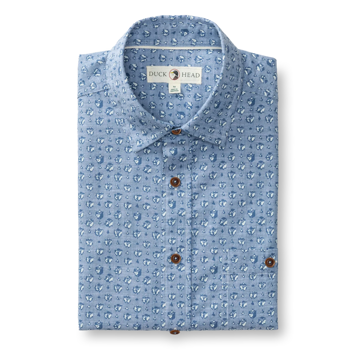 Cotton Chambray Sport Shirt - Bellmont Print - Blue Horizon - Image 3