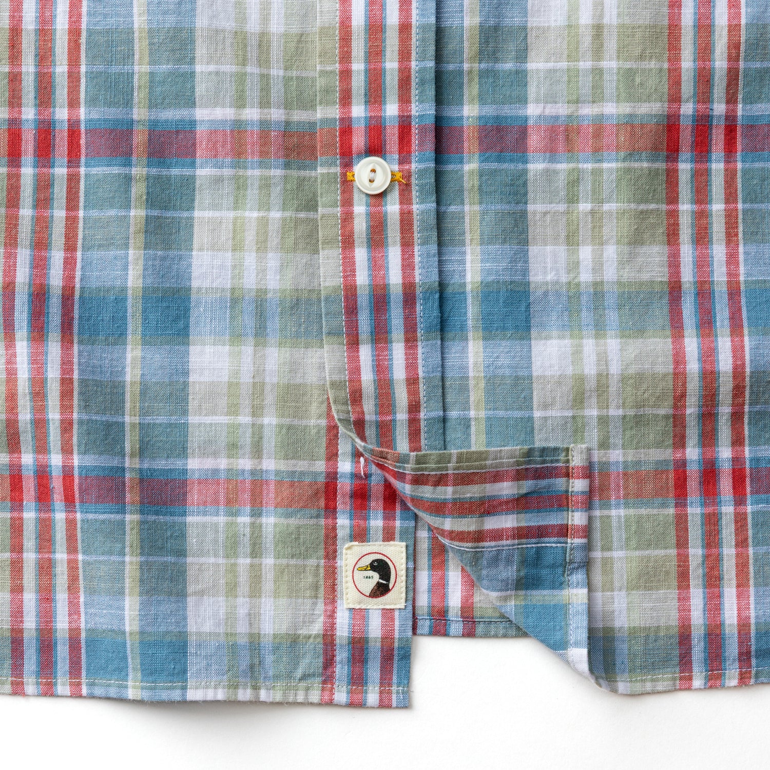 Cotton Chambray Sport Shirt - Thorne Plaid - Sunwashed Blue - Image 4