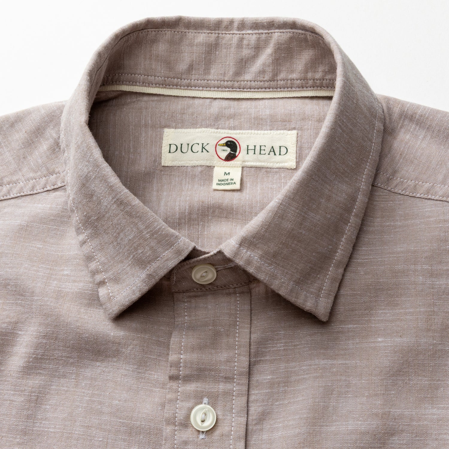 Cotton Chambray Sport Shirt - Verona Solid - Clay - Image 3