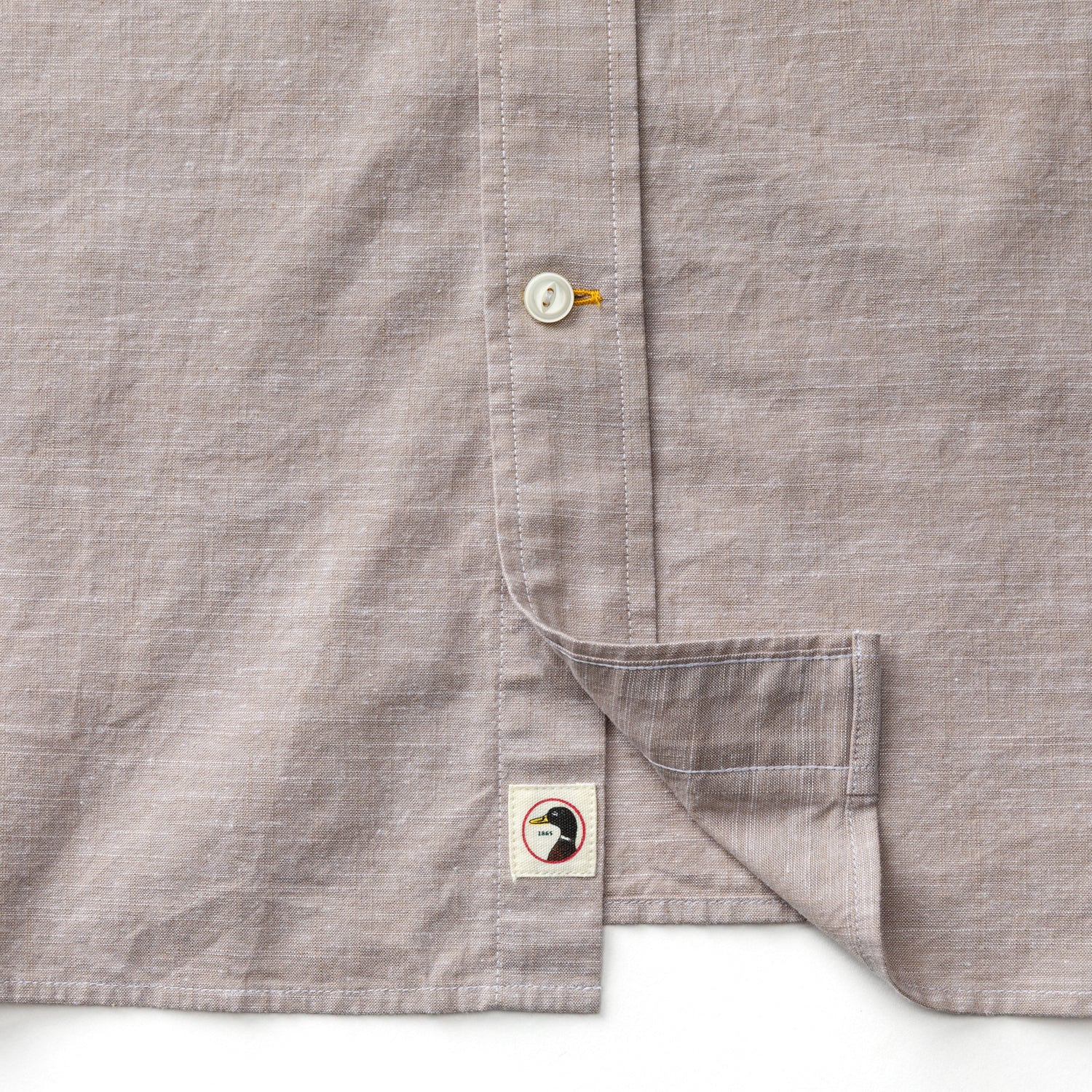 Cotton Chambray Sport Shirt - Verona Solid - Clay - Image 4