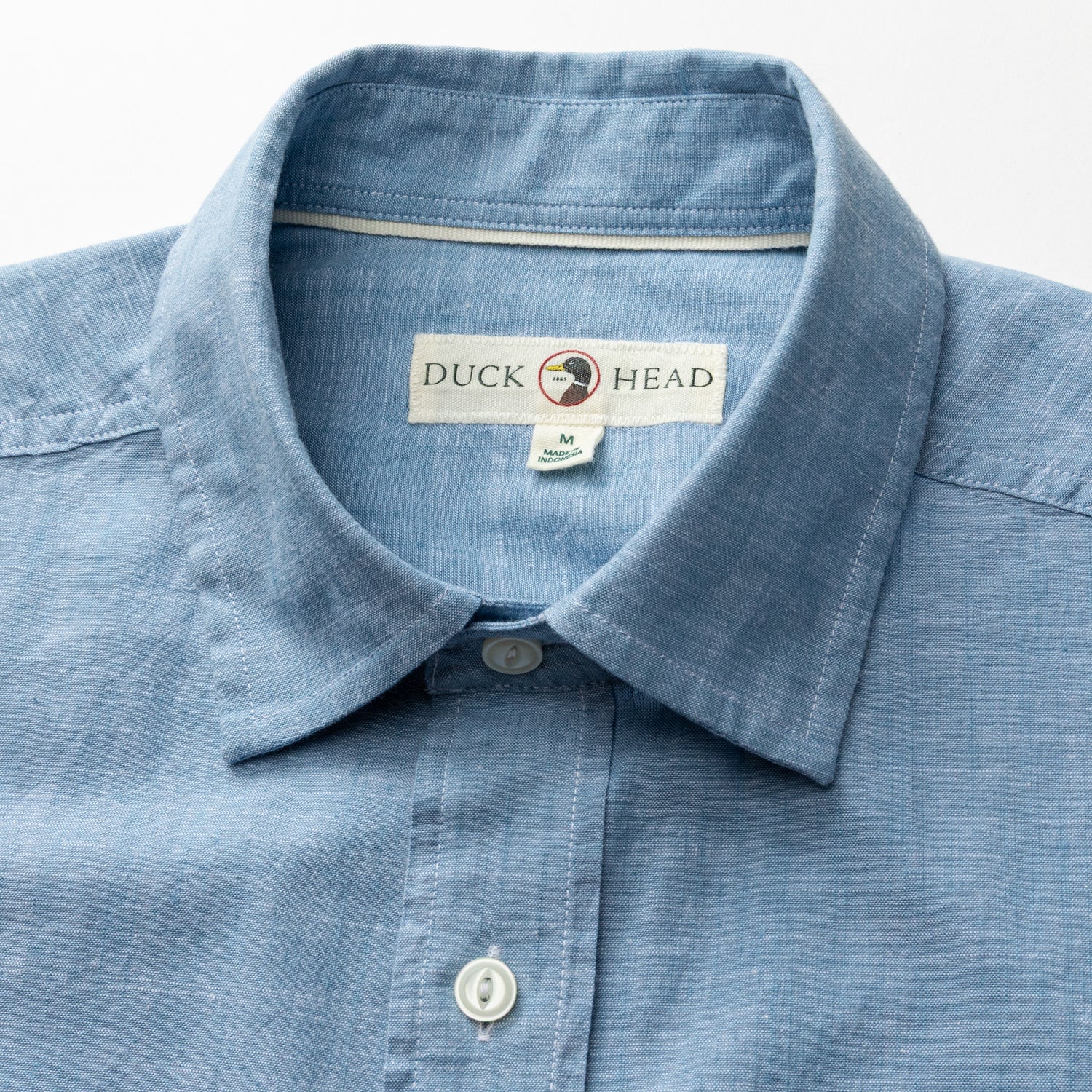 Cotton Chambray Sport Shirt - Verona Solid - Sunwashed Blue - Image 3