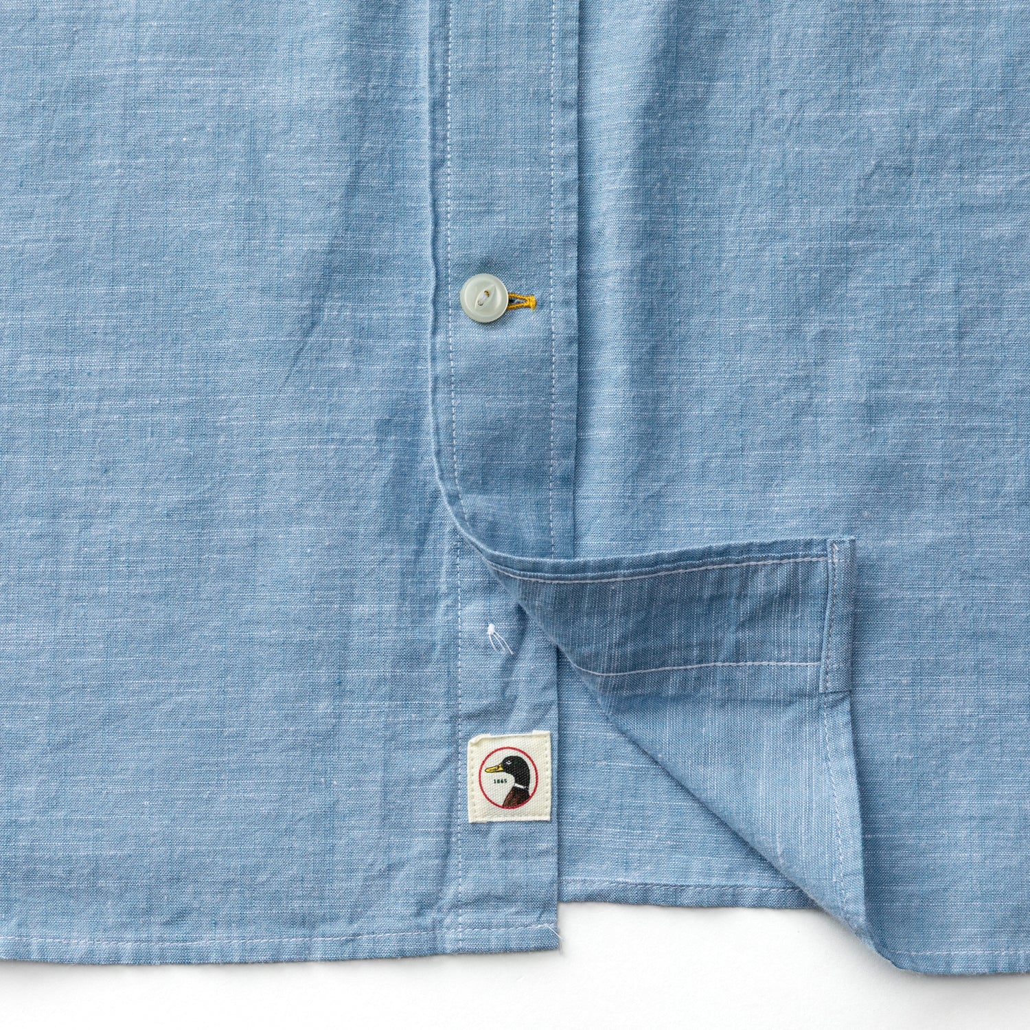 Cotton Chambray Sport Shirt - Verona Solid - Sunwashed Blue - Image 4