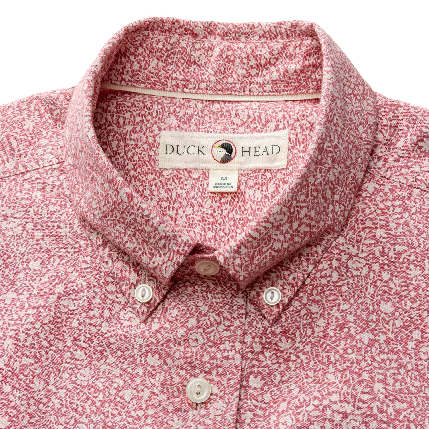 Cotton Chambray Sport Shirt - Woodville Floral - Rosewood - Image 3