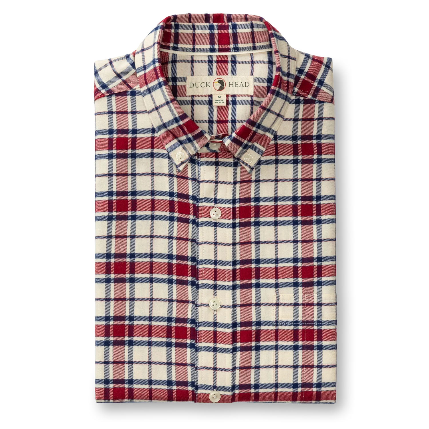 Cotton Flannel Sport Shirt - Bradner Plaid - Rio Red - Image 3