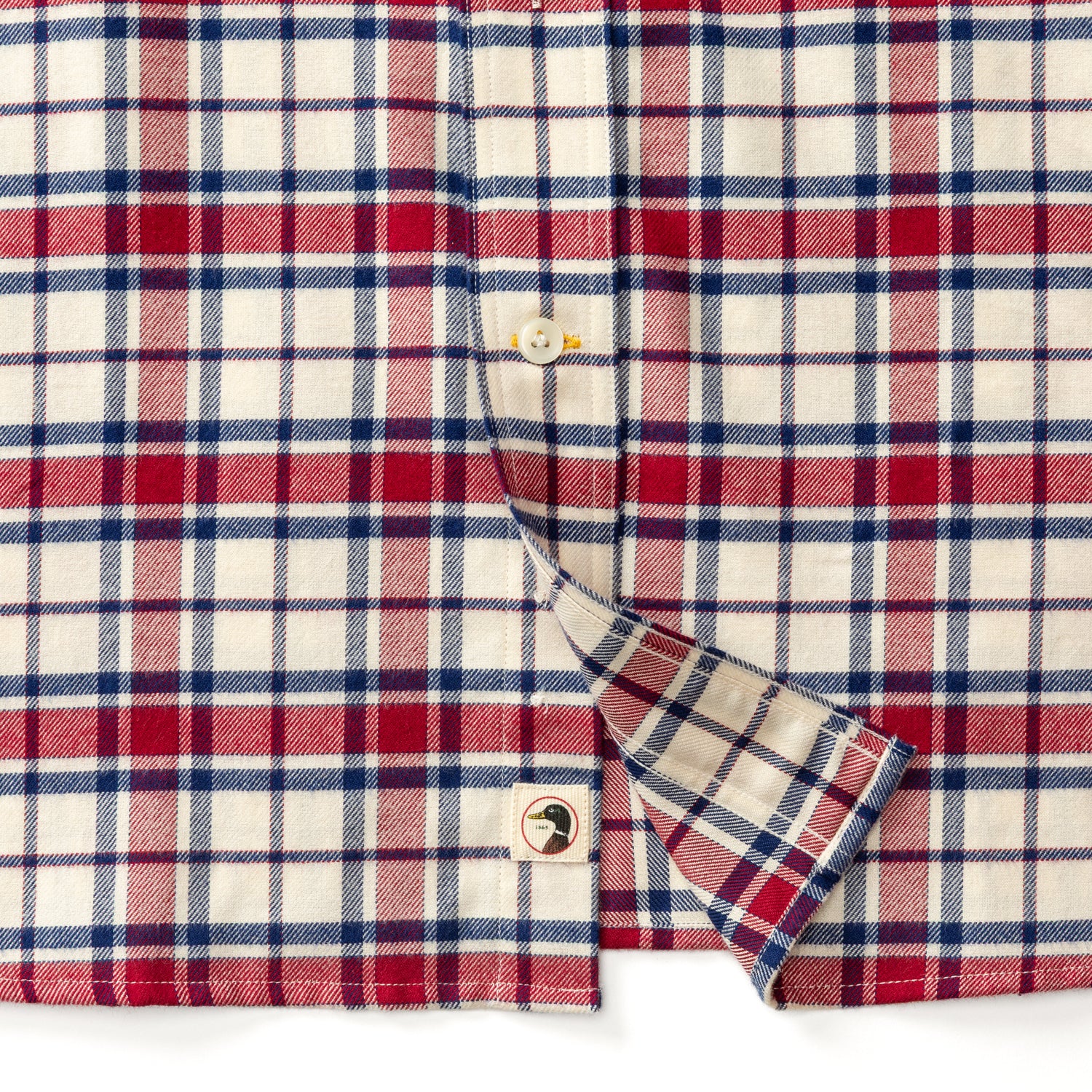 Cotton Flannel Sport Shirt - Bradner Plaid - Rio Red - Image 5