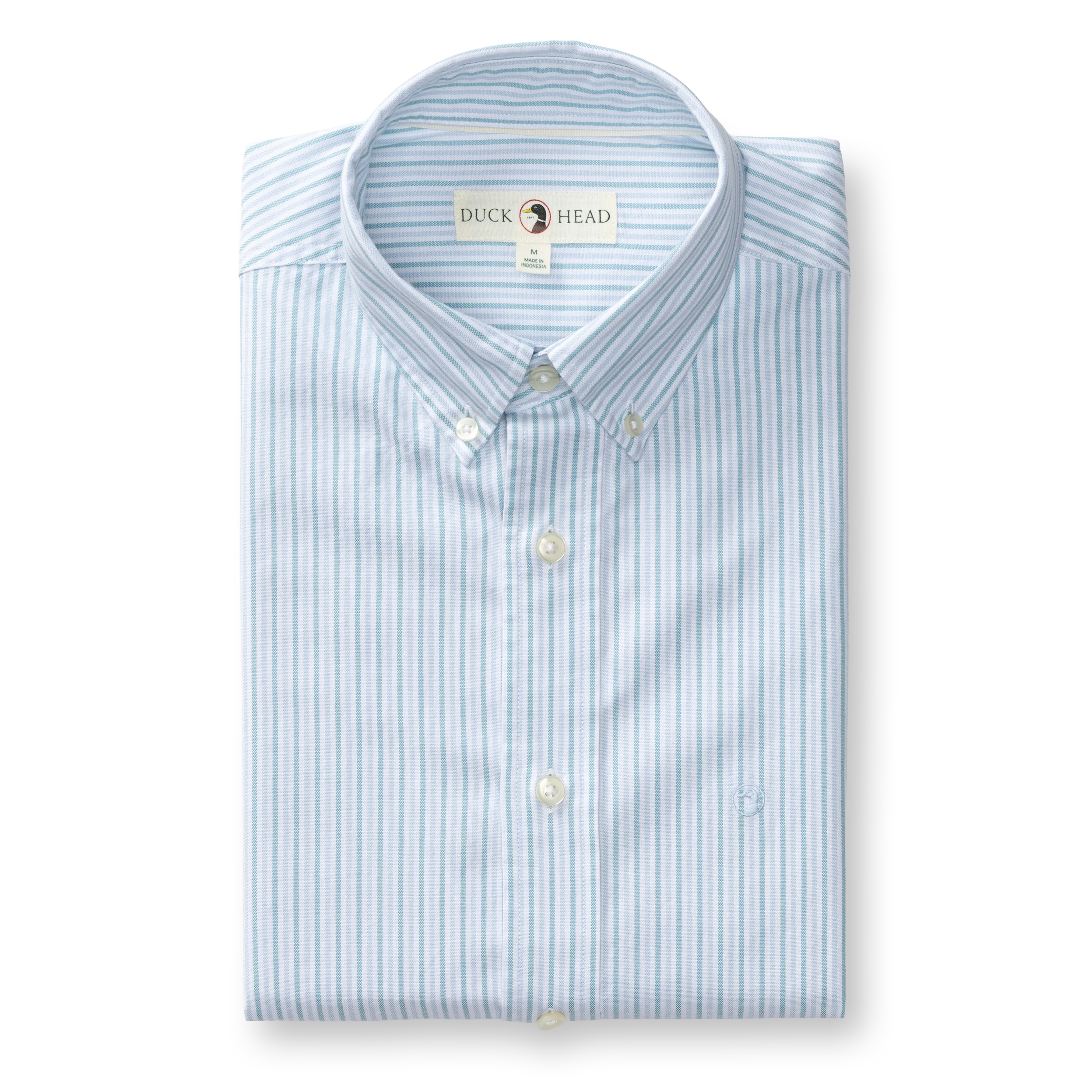 Cotton Oxford Sport Shirt - Collins Stripe - Lake Blue - Image 3