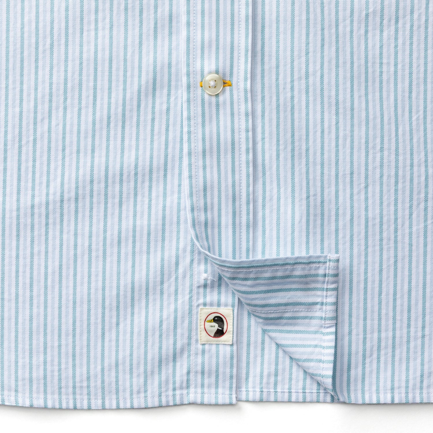 Cotton Oxford Sport Shirt - Collins Stripe - Lake Blue - Image 5