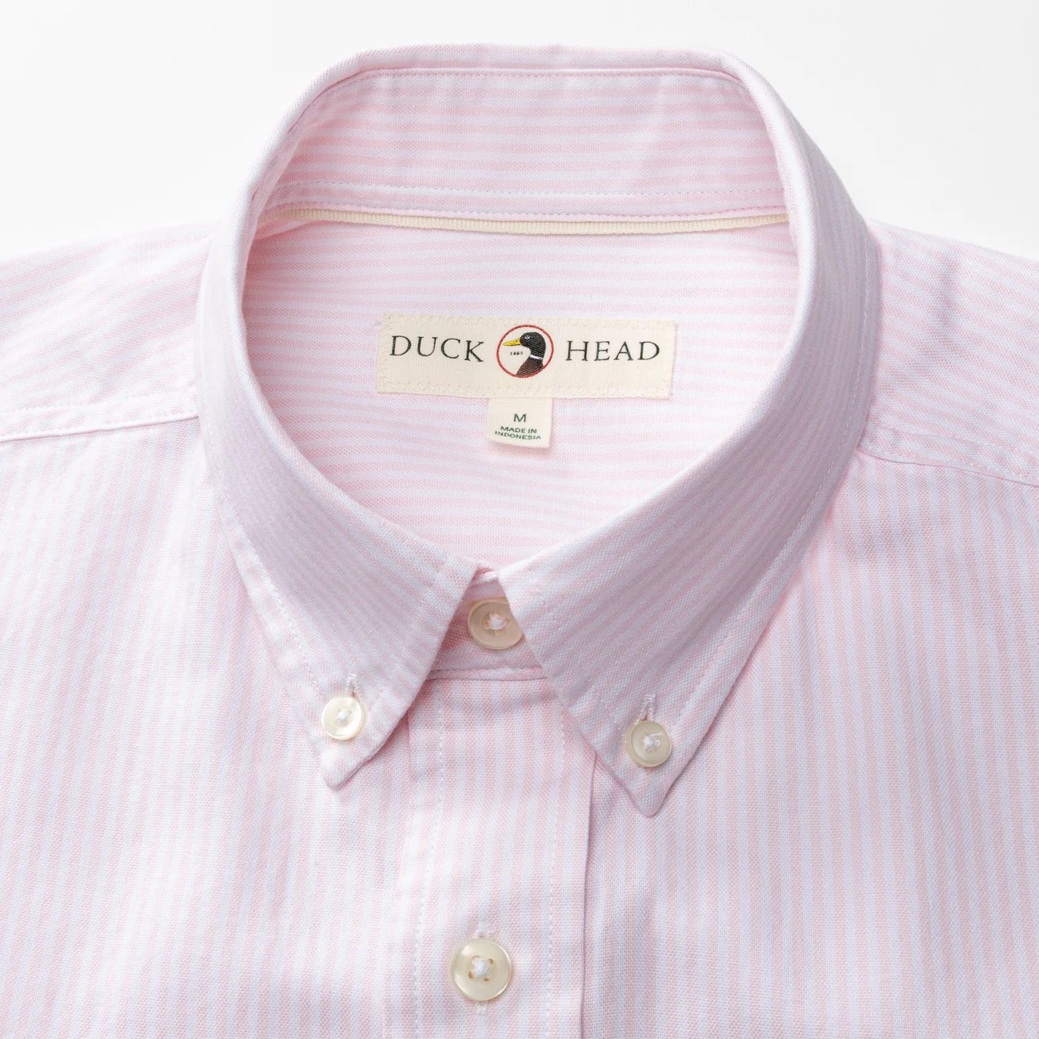 Cotton Oxford Sport Shirt - Collins Stripe - Pale Pink - Image 3