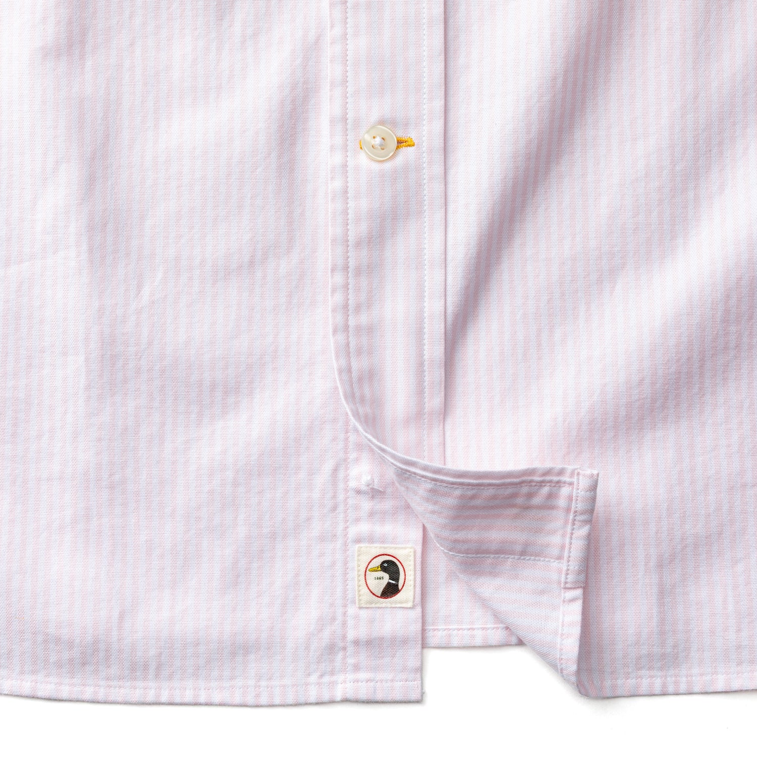 Cotton Oxford Sport Shirt - Collins Stripe - Pale Pink - Image 4