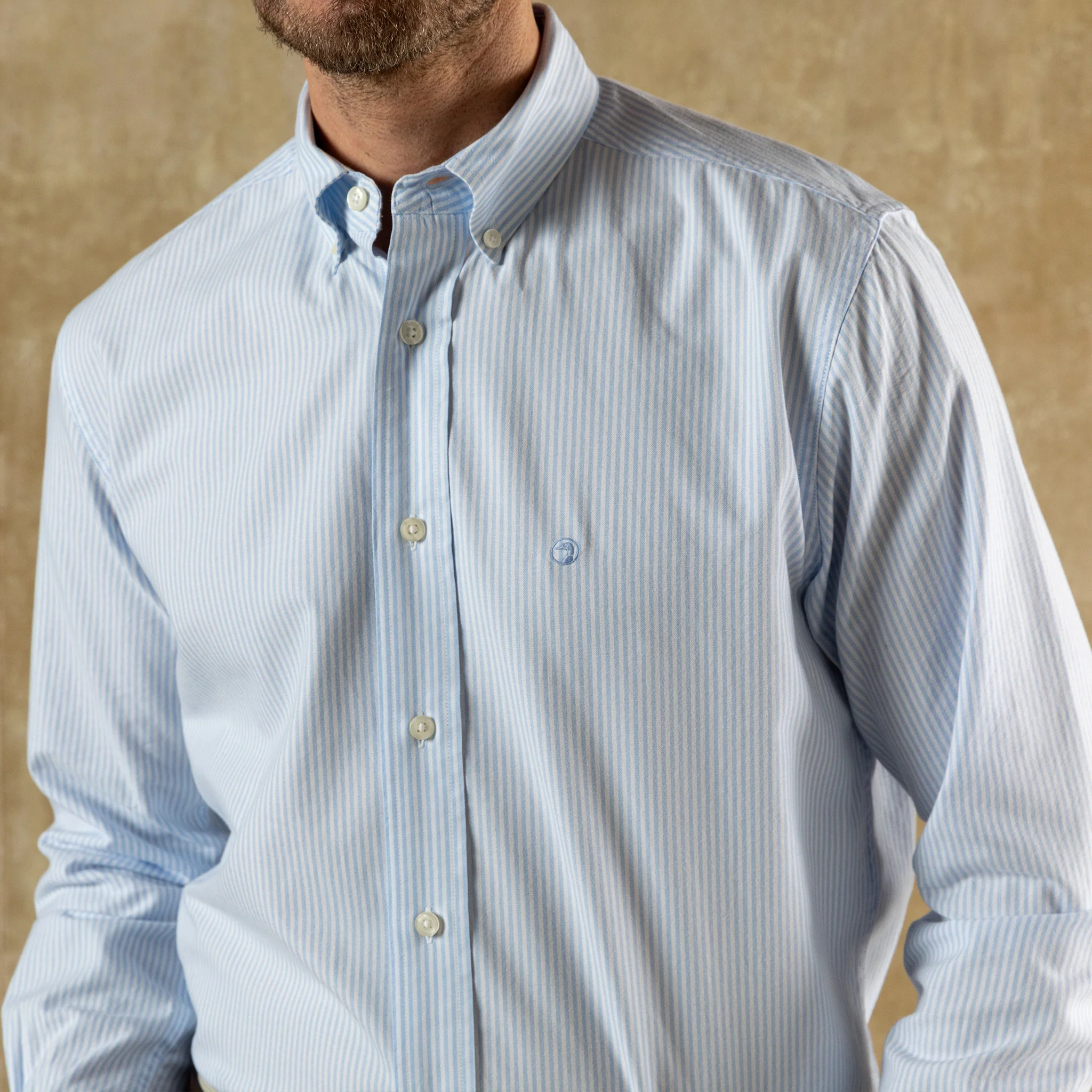Cotton Oxford Sport Shirt - Collins Stripe - Image 3