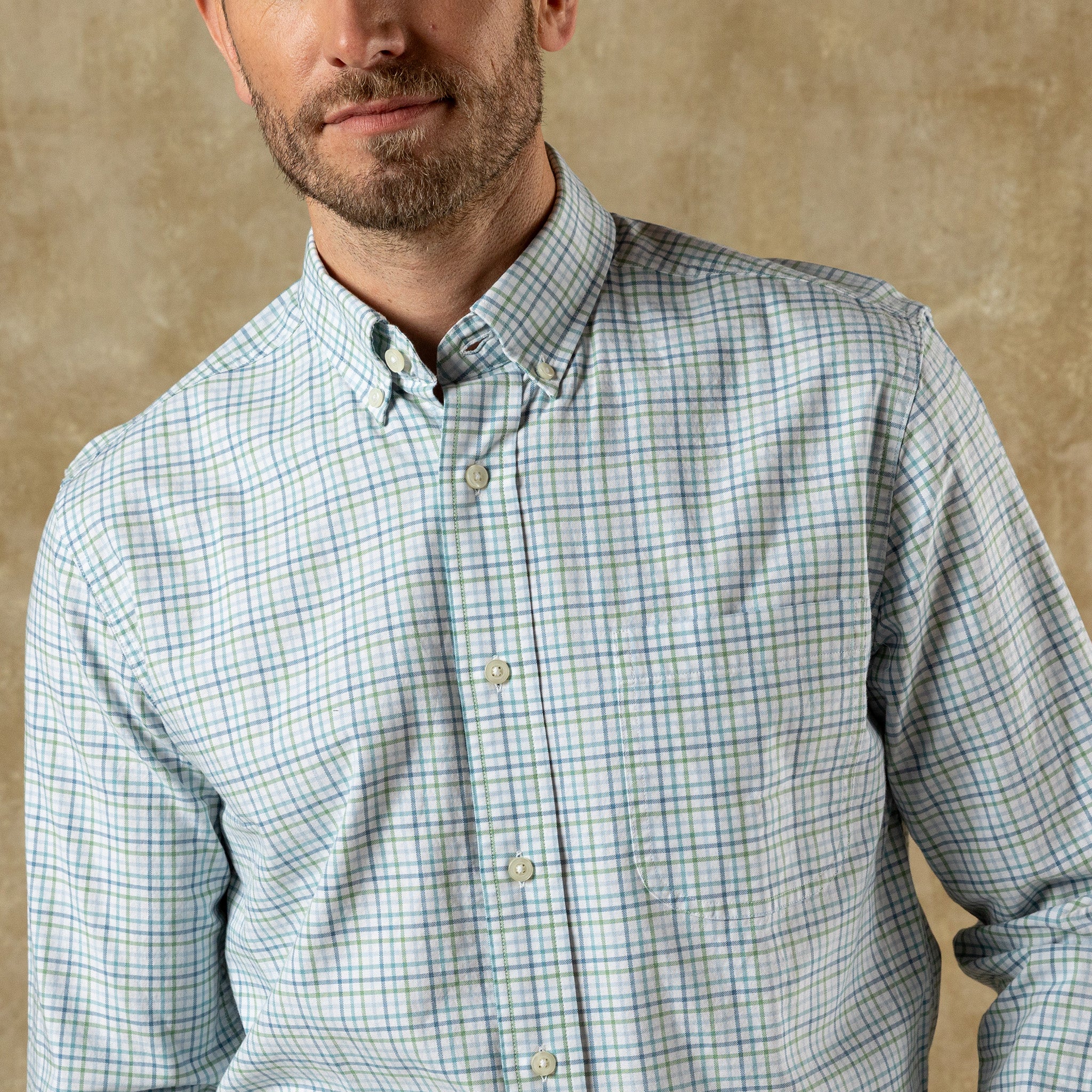 Cotton Oxford Sport Shirt - Cooke Plaid - Aspen Green - Image 2