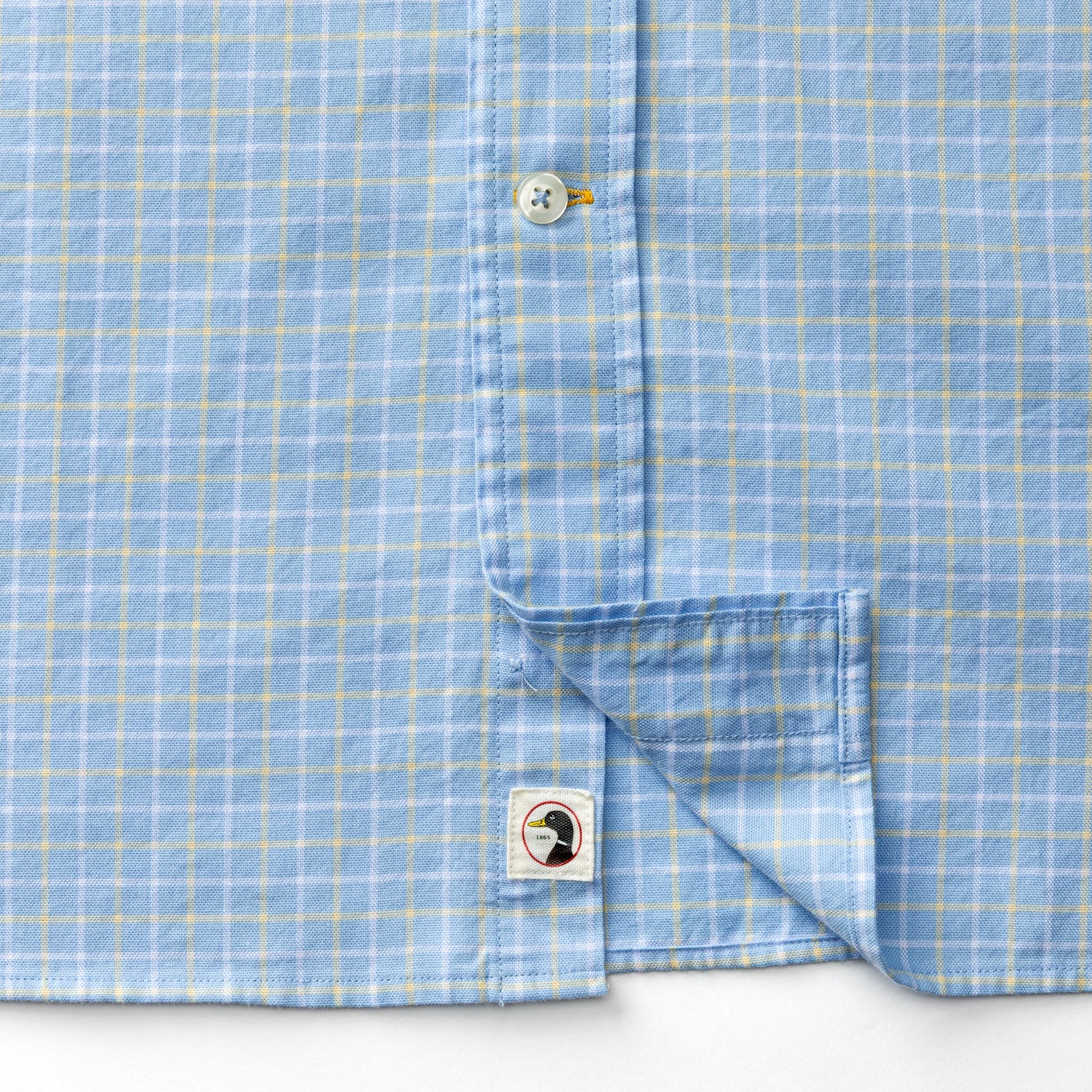 Cotton Oxford Sport Shirt - Kline Plaid - Serenity Blue - Image 5