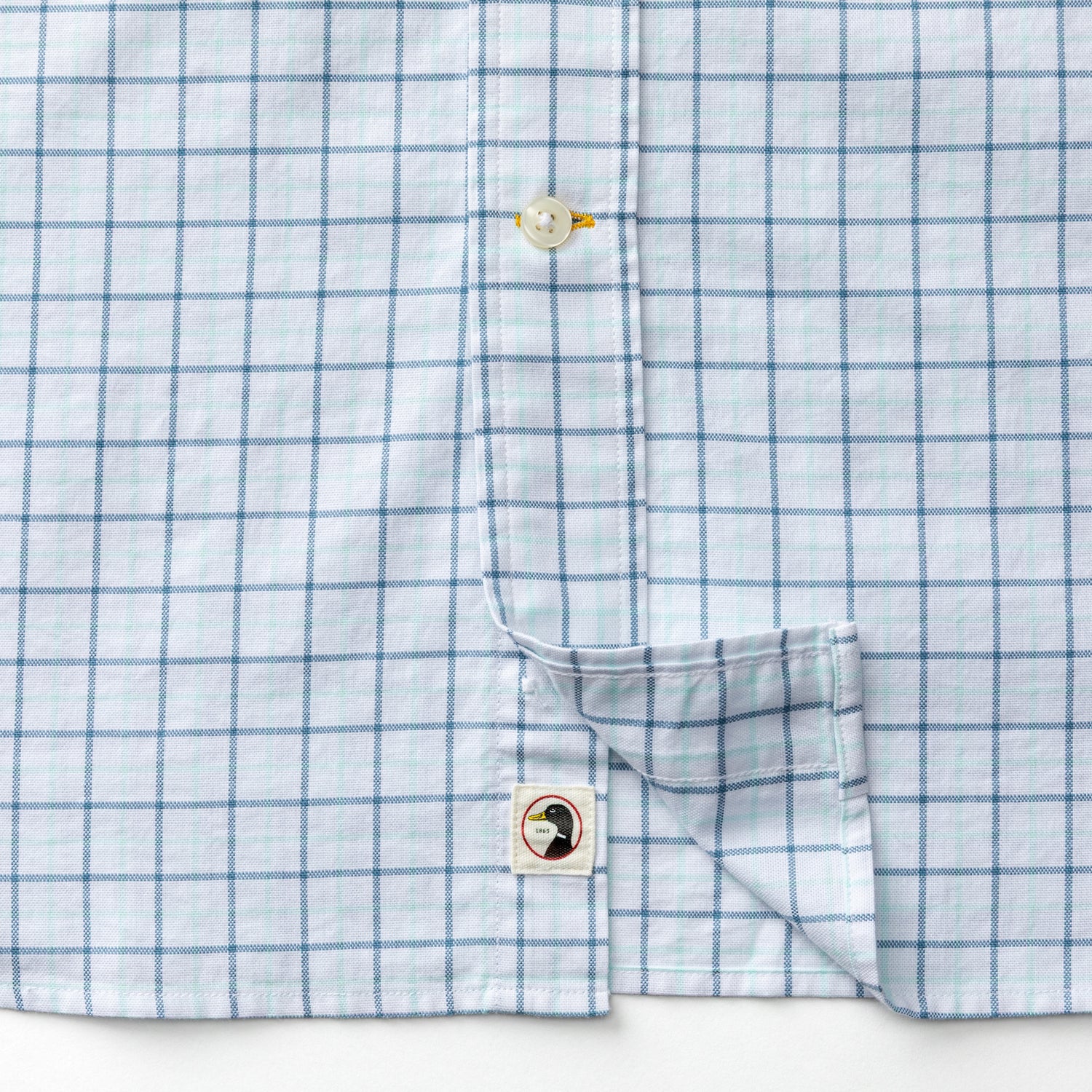 Cotton Oxford Sport Shirt - Kline Plaid - Sunwashed Blue - Image 4