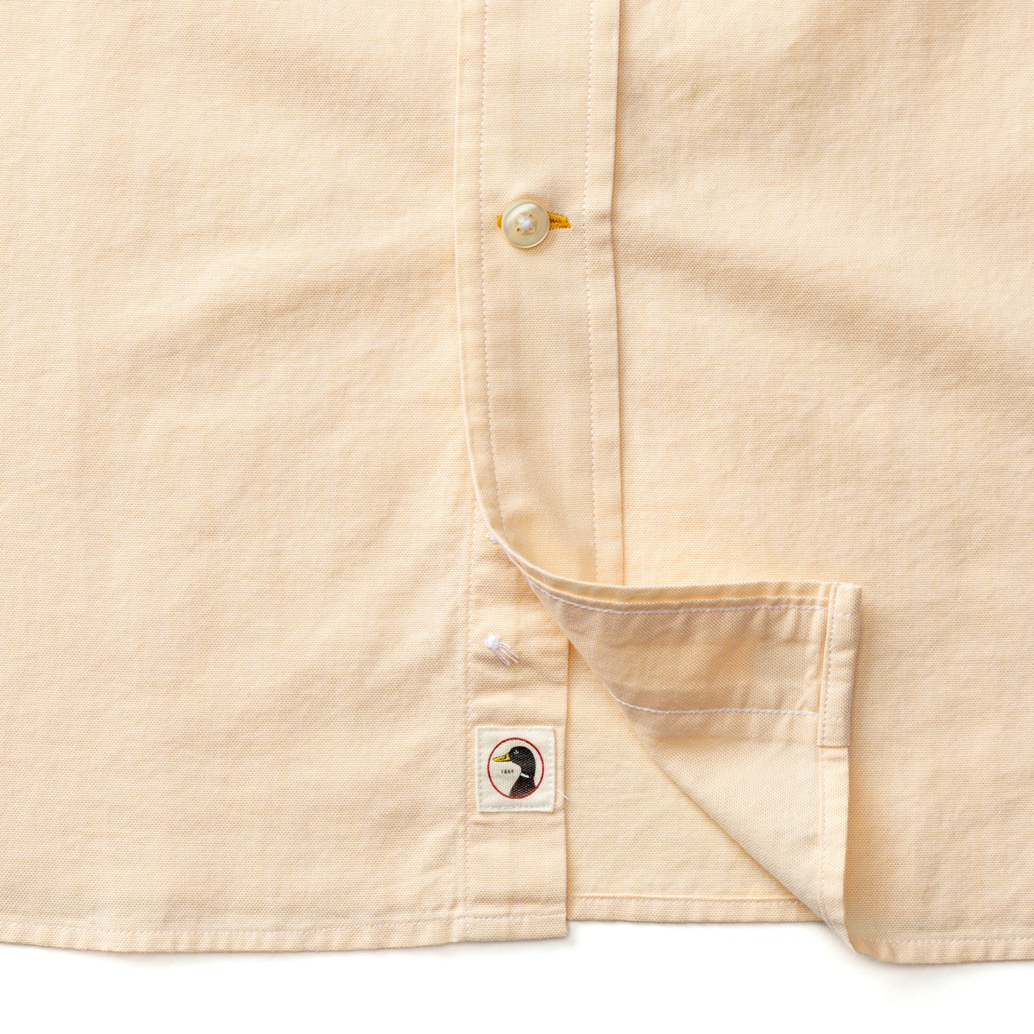 Cotton Oxford Sport Shirt - Morris Solid - Yellow - Image 4