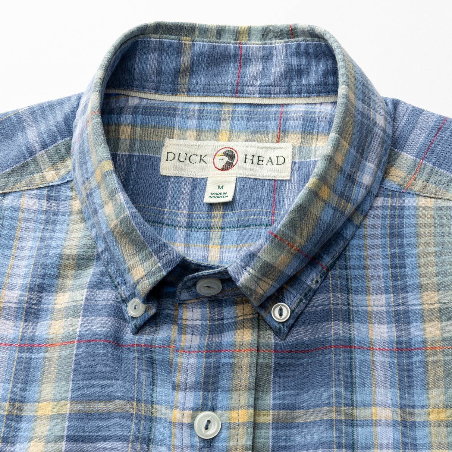 Cotton Slub Sport Shirt - Greer Plaid - Chambray Blue - Image 3