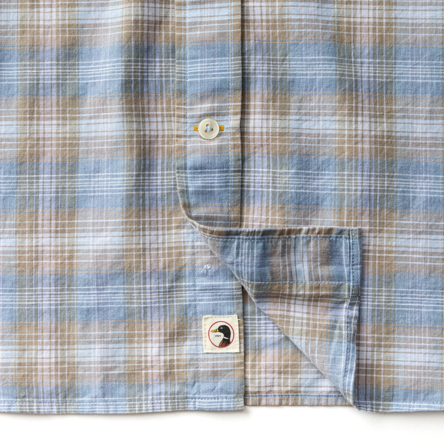 Cotton Slub Sport Shirt - Millbrook Plaid - Sandstone - Image 4
