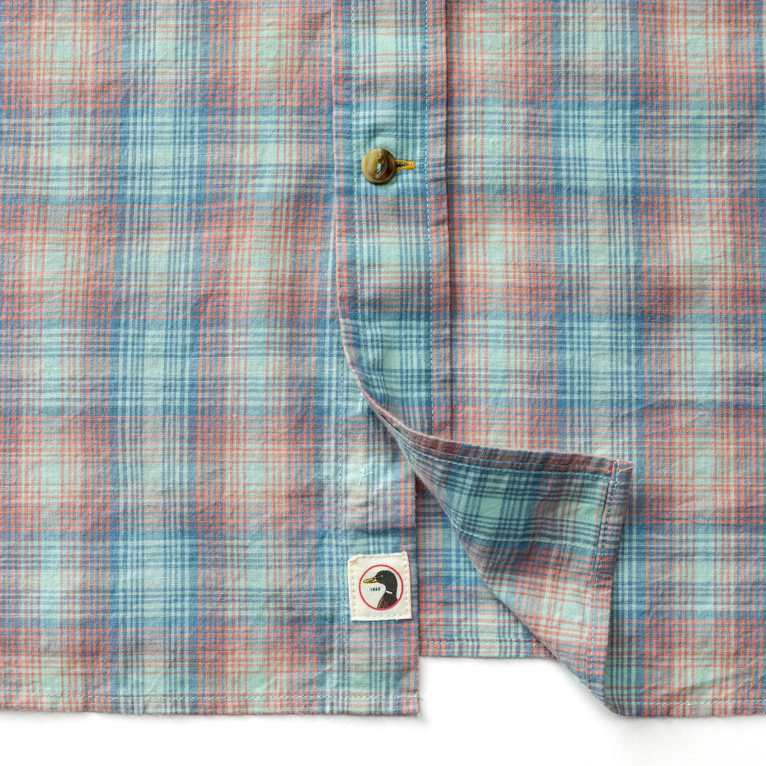 Cotton Slub Sport Shirt - Vernon Plaid - Rosewood - Image 4
