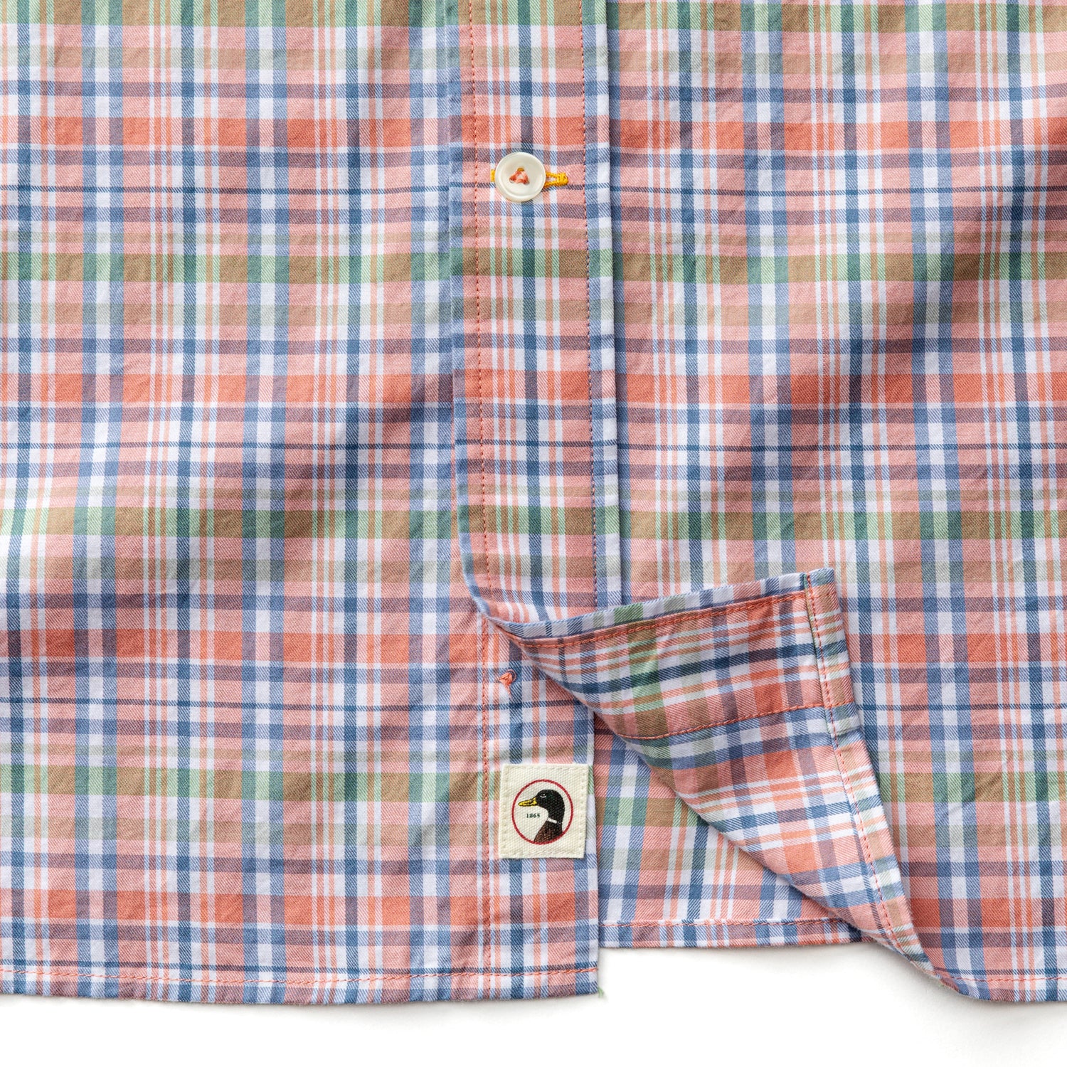 Cotton Twill Sport Shirt - Pratt Plaid - Rosewood - Image 5